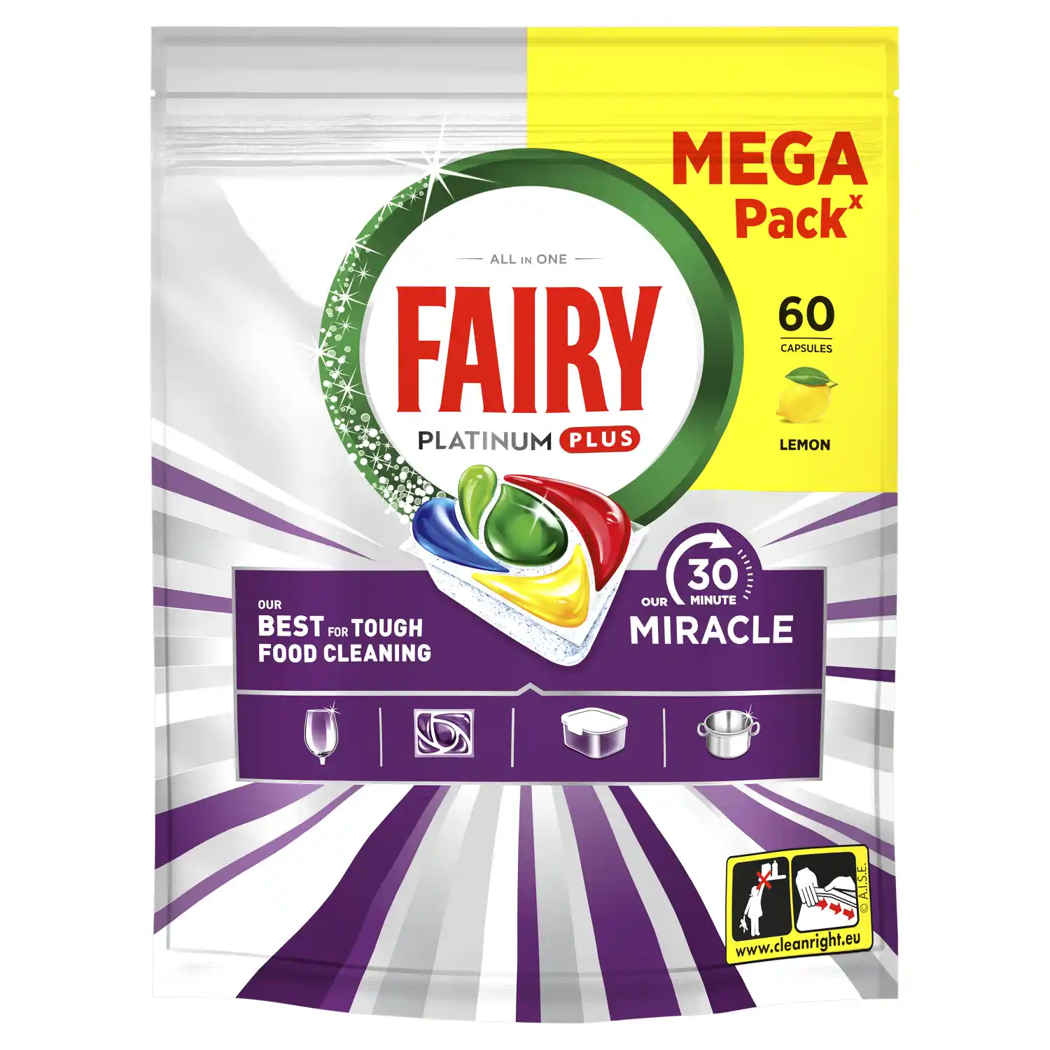 Nõudepesuk. Plat+ Lemon miracle Fairy 60tk