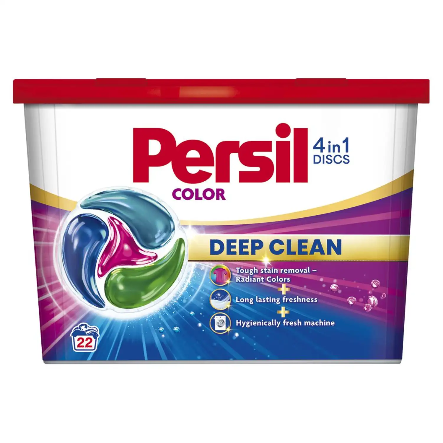 Skalbimo kaps. PERSIL DISCS COLOR, 22 skalb.
