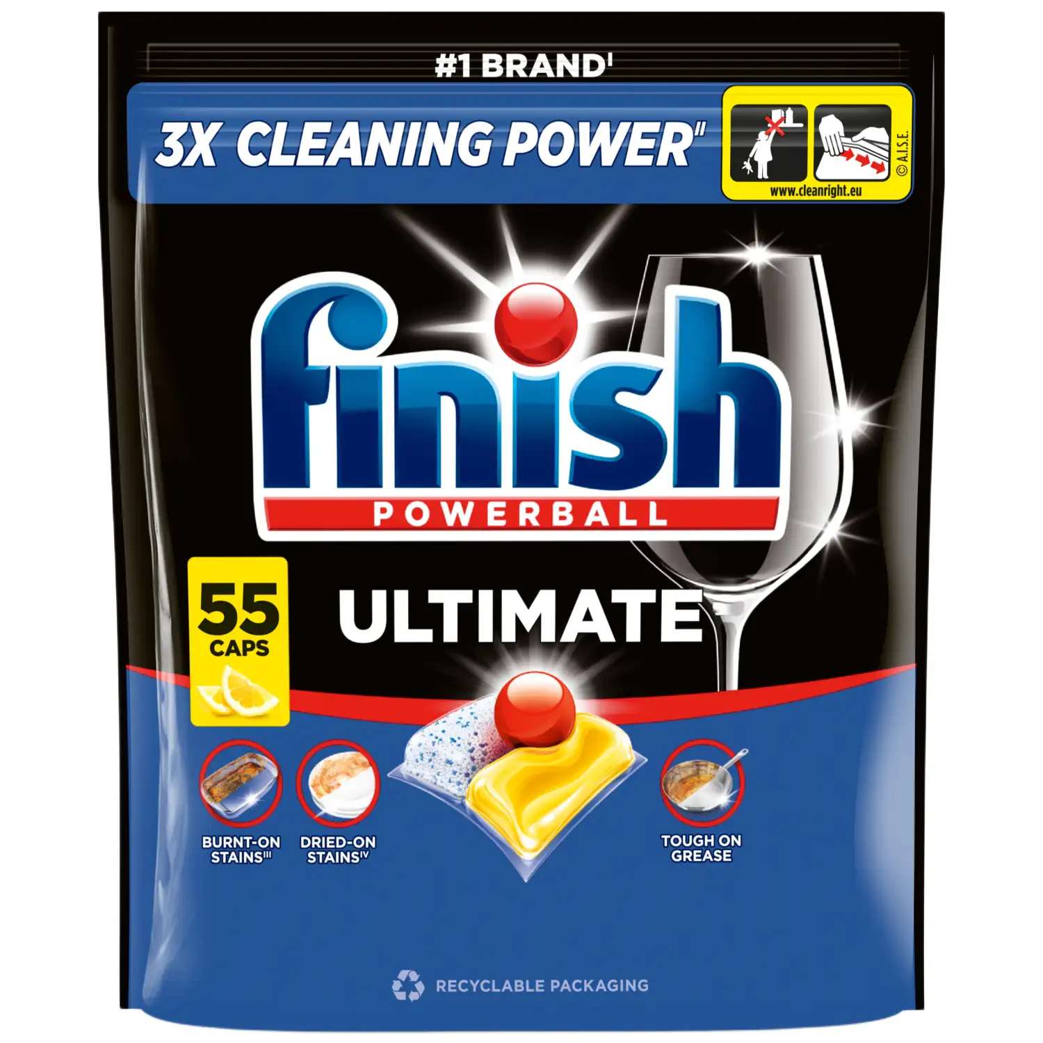 Tabl. indapl. FINISH ULTIMATE LEMON, 55 vnt