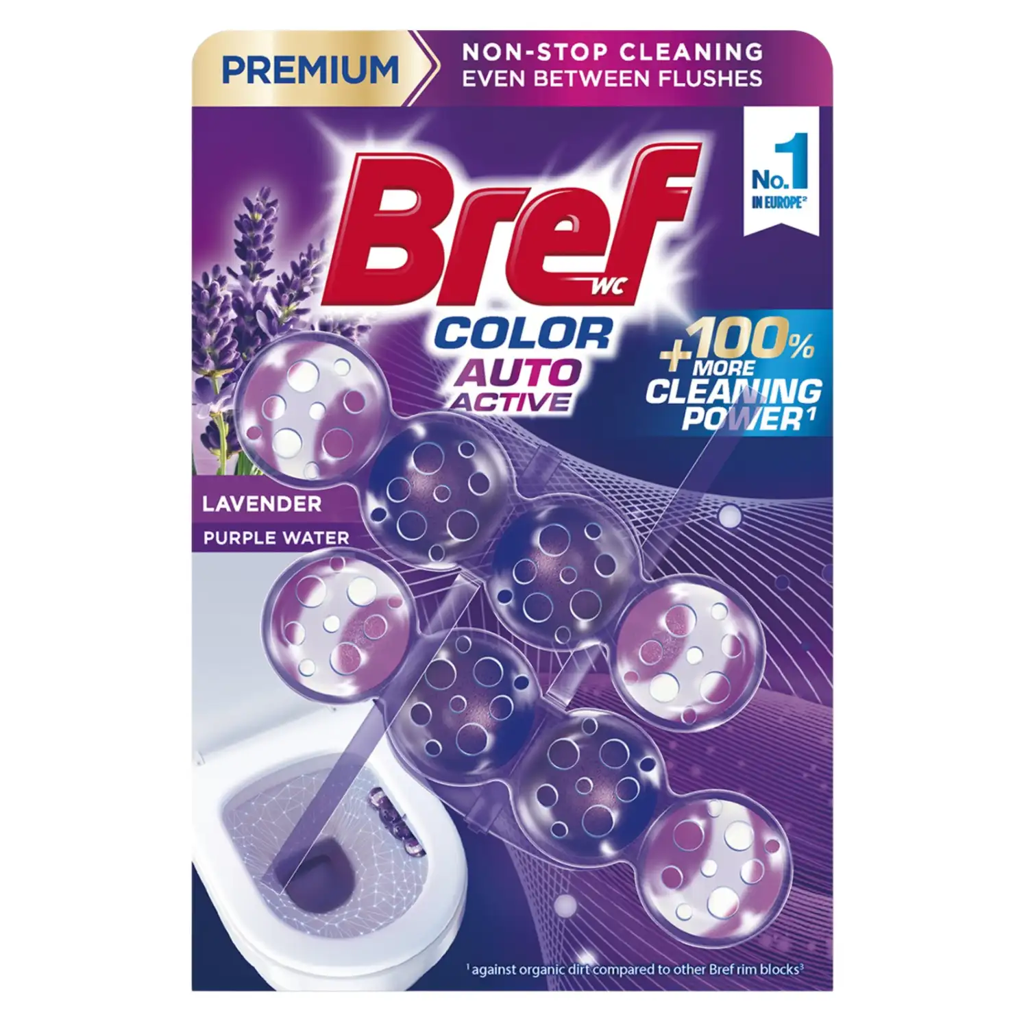 WC bloks Bref Color Auto Active Lavan. 2x50g