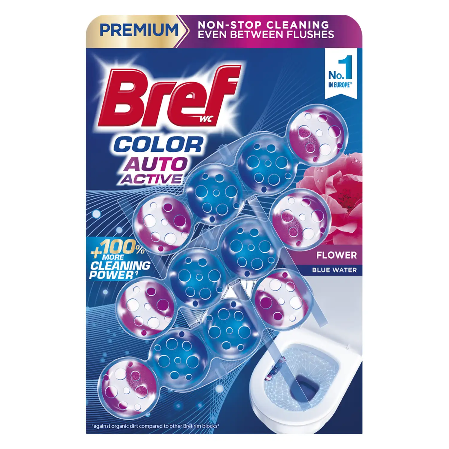 WC bloks Bref Color Auto Active Flower 3x50g