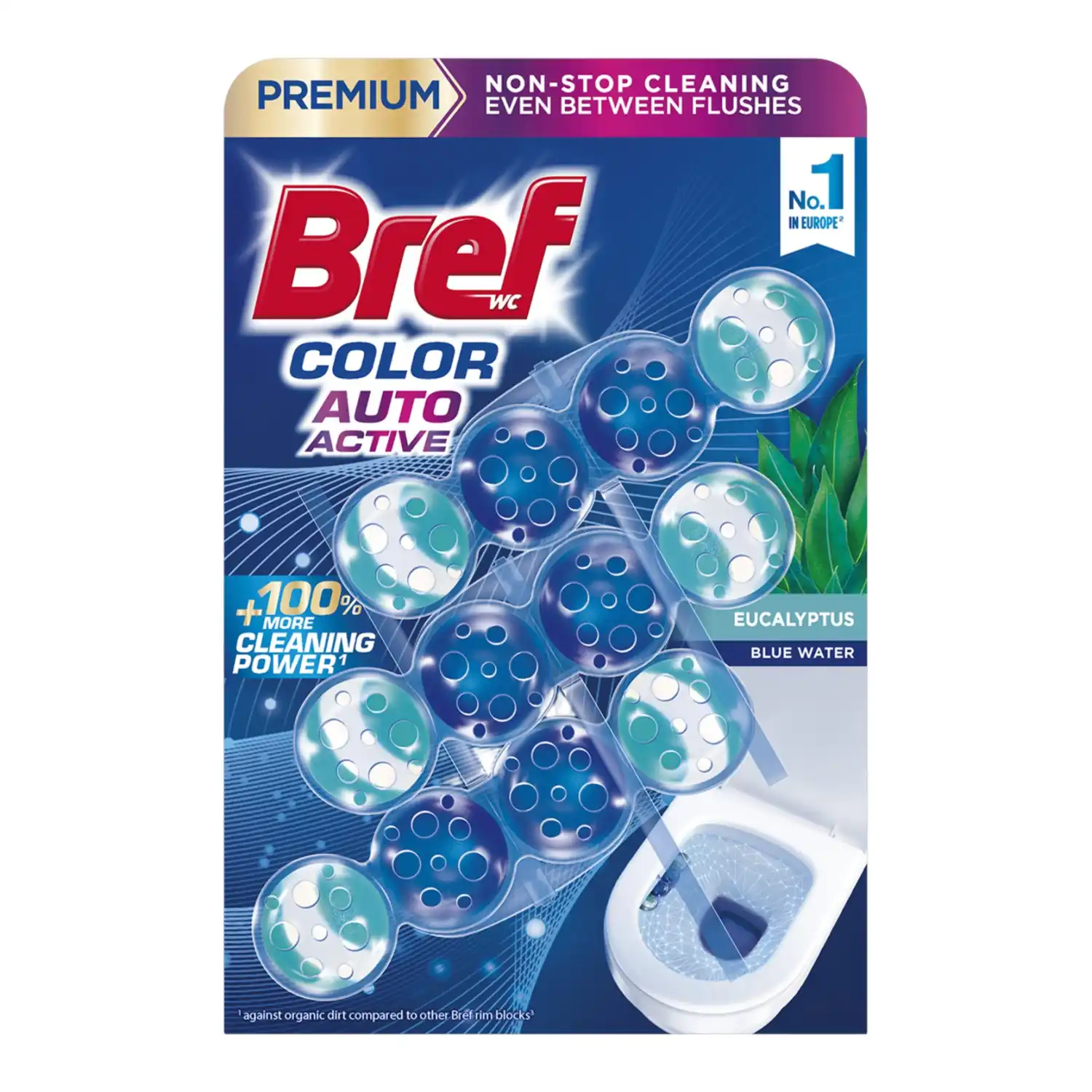 WC bloks Bref Color Auto Active Eucal. 3x50g