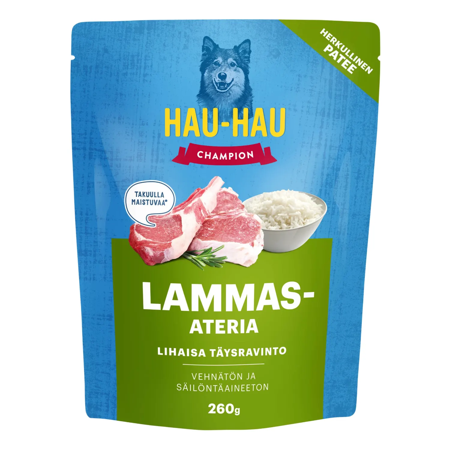 Koeraeine Hau-Hau Champion lambalihaga 260g