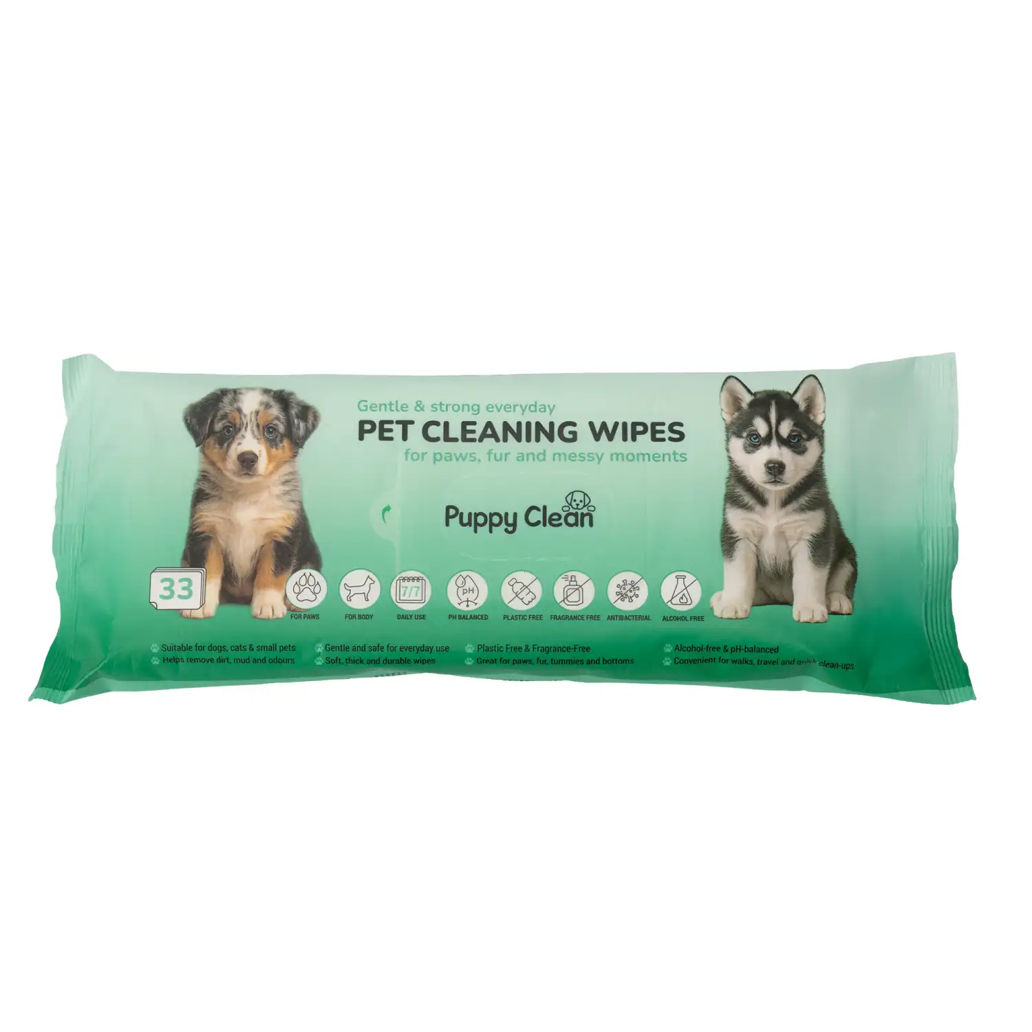 Gyvūnų valymo servetėlės PUPPYCLEAN, 33 vnt.
