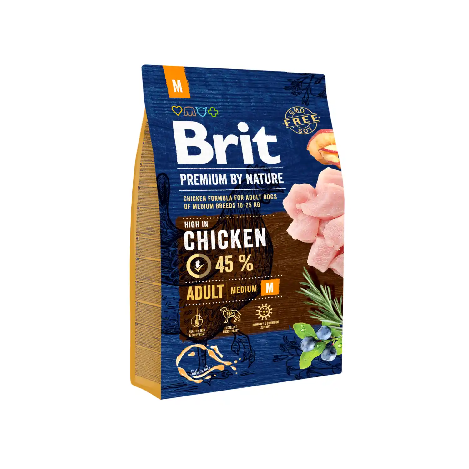 Sausā bar.suņ. Brit Pr.by Nat. Adult M 3kg