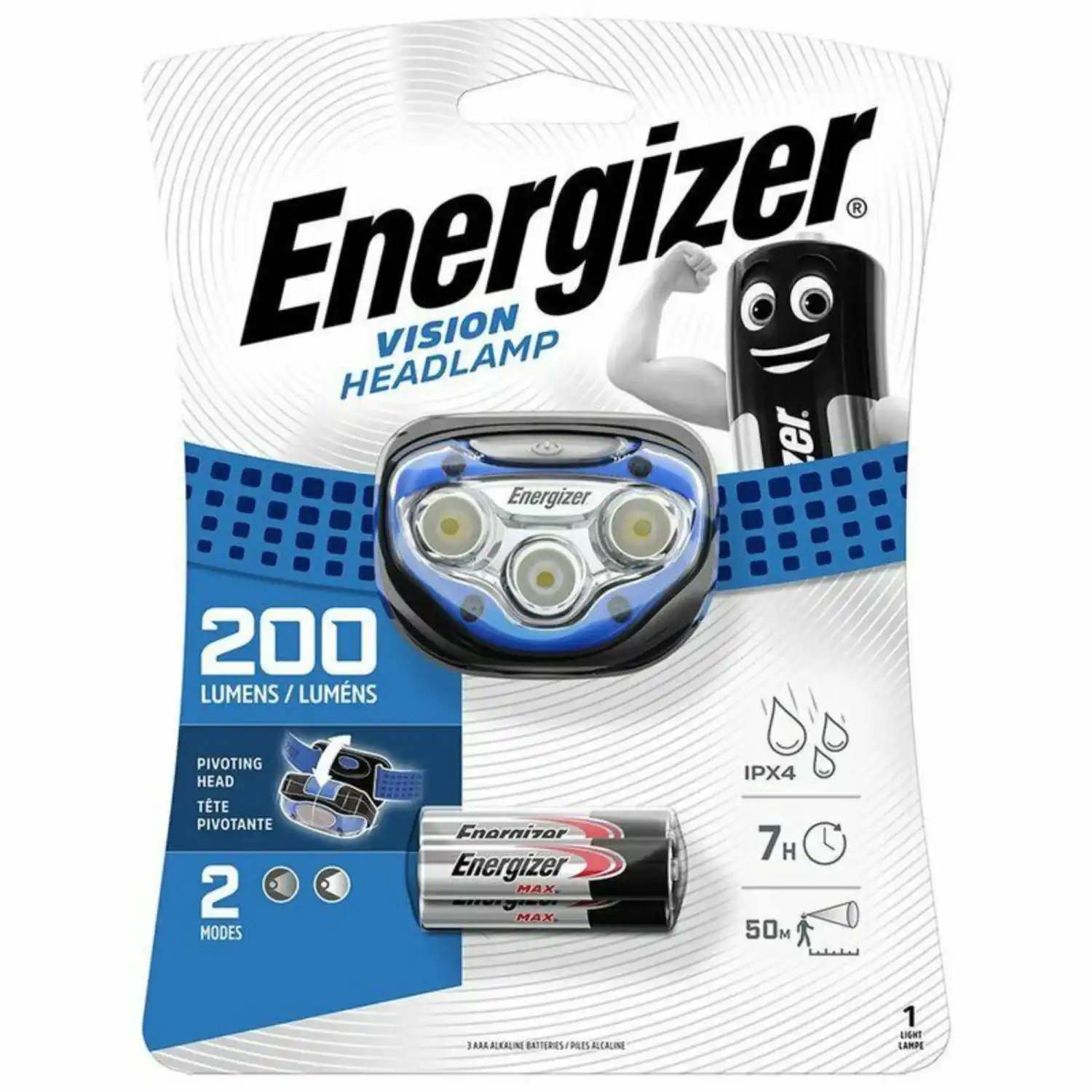 Priekinis žib. ENERGIZER, 6 LED + 3 AAA