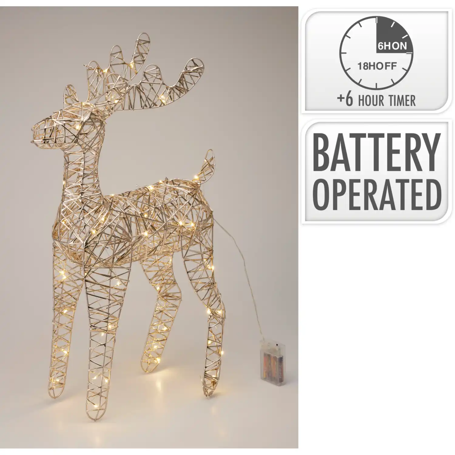 Dzelzs briedis 60cm LED silti balts CH26