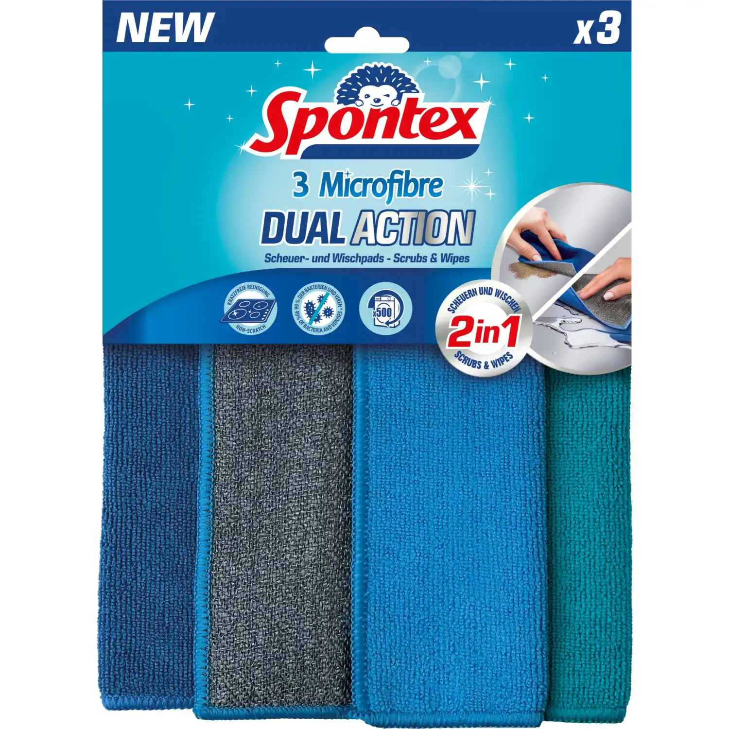 Mikrokiudlapid Spontex Dual 3tk AW26