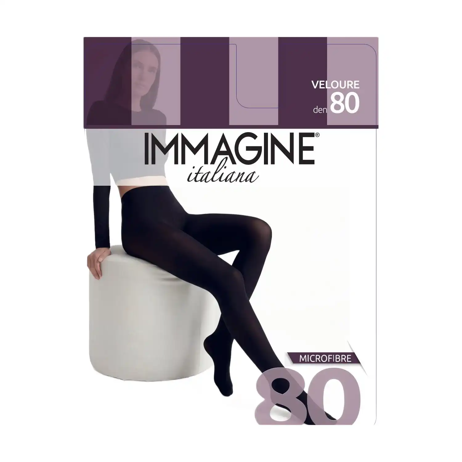 Mot. pėdkelnės IMMAGINE VELOUR 80d  NERO 3