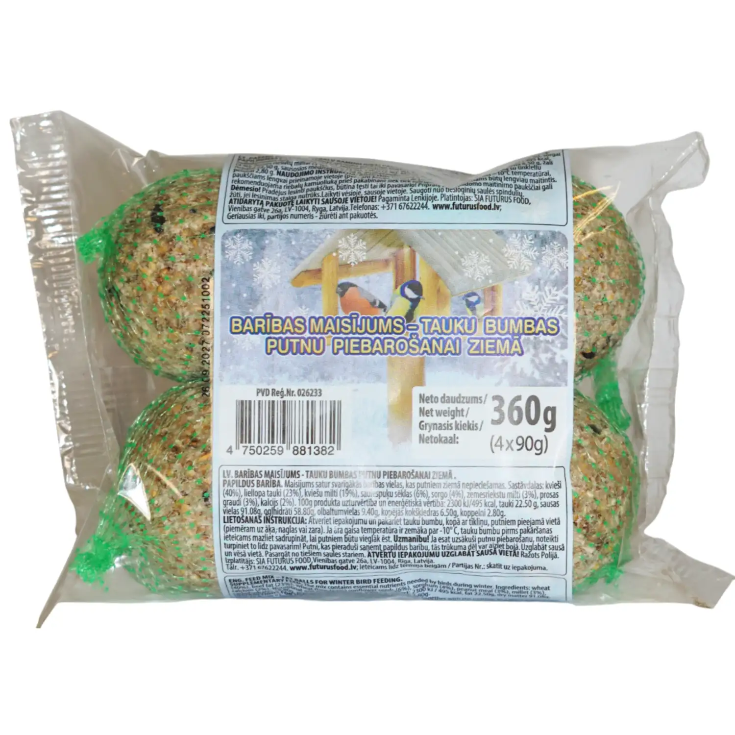 Tauku bumbiņas putniem AFA Group 360g