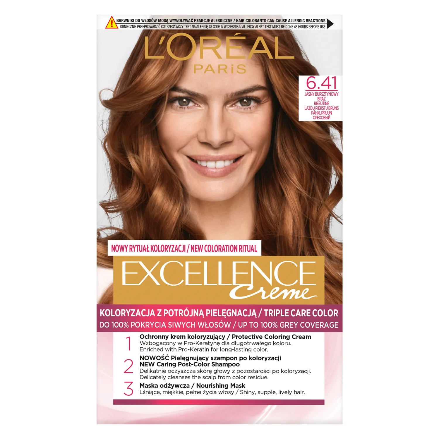 Matu krāsa Loreal excellence Nr.6.41