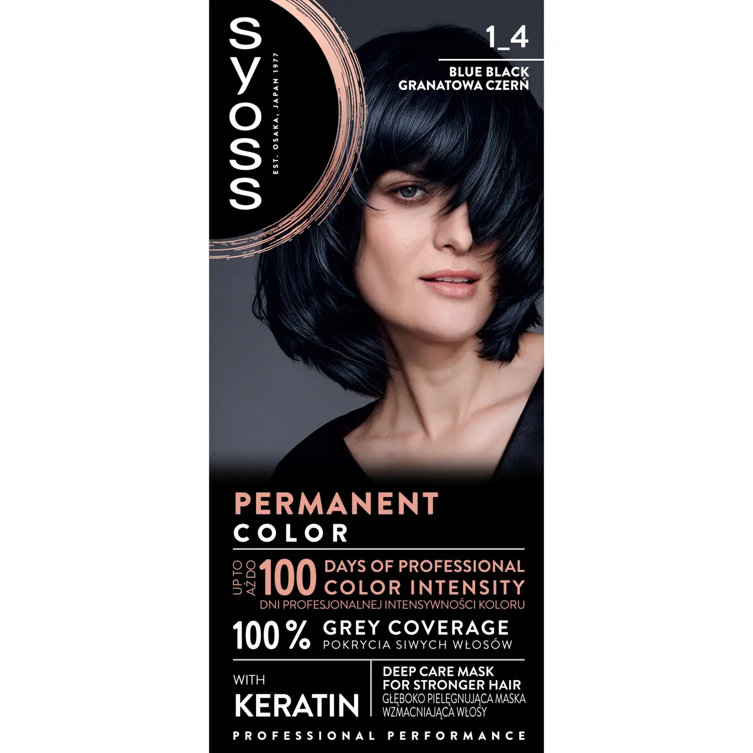 Matu krāsa Syoss color 1-4 zilganmelns