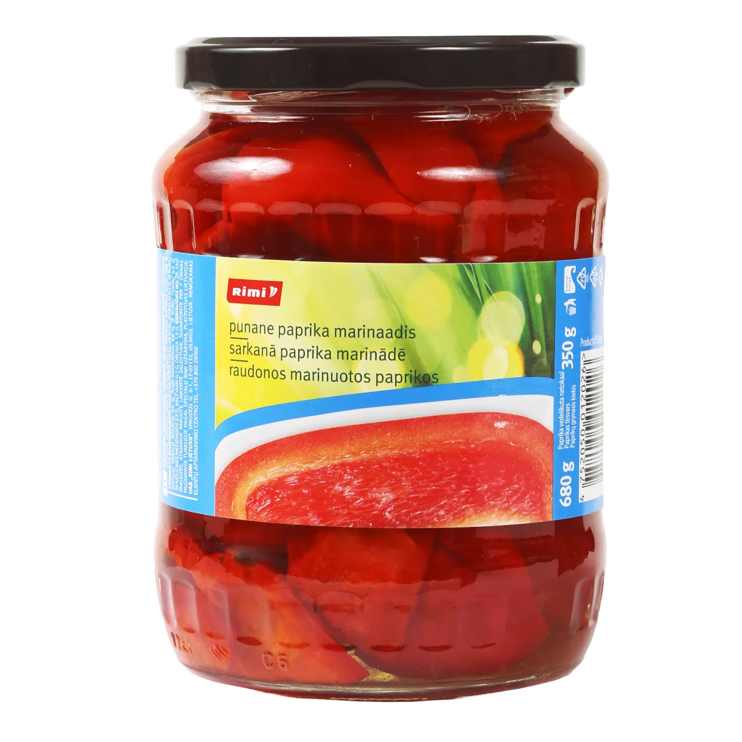 Paprika punane marinaadis Rimi 680g/350g
