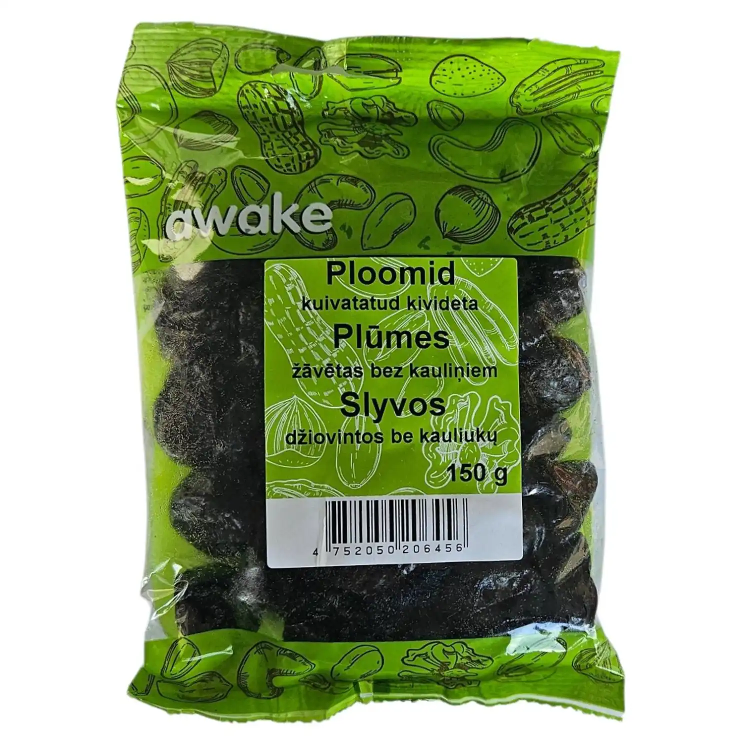 Džiovintos slyvos be kauliukų AWAKE, 150 g