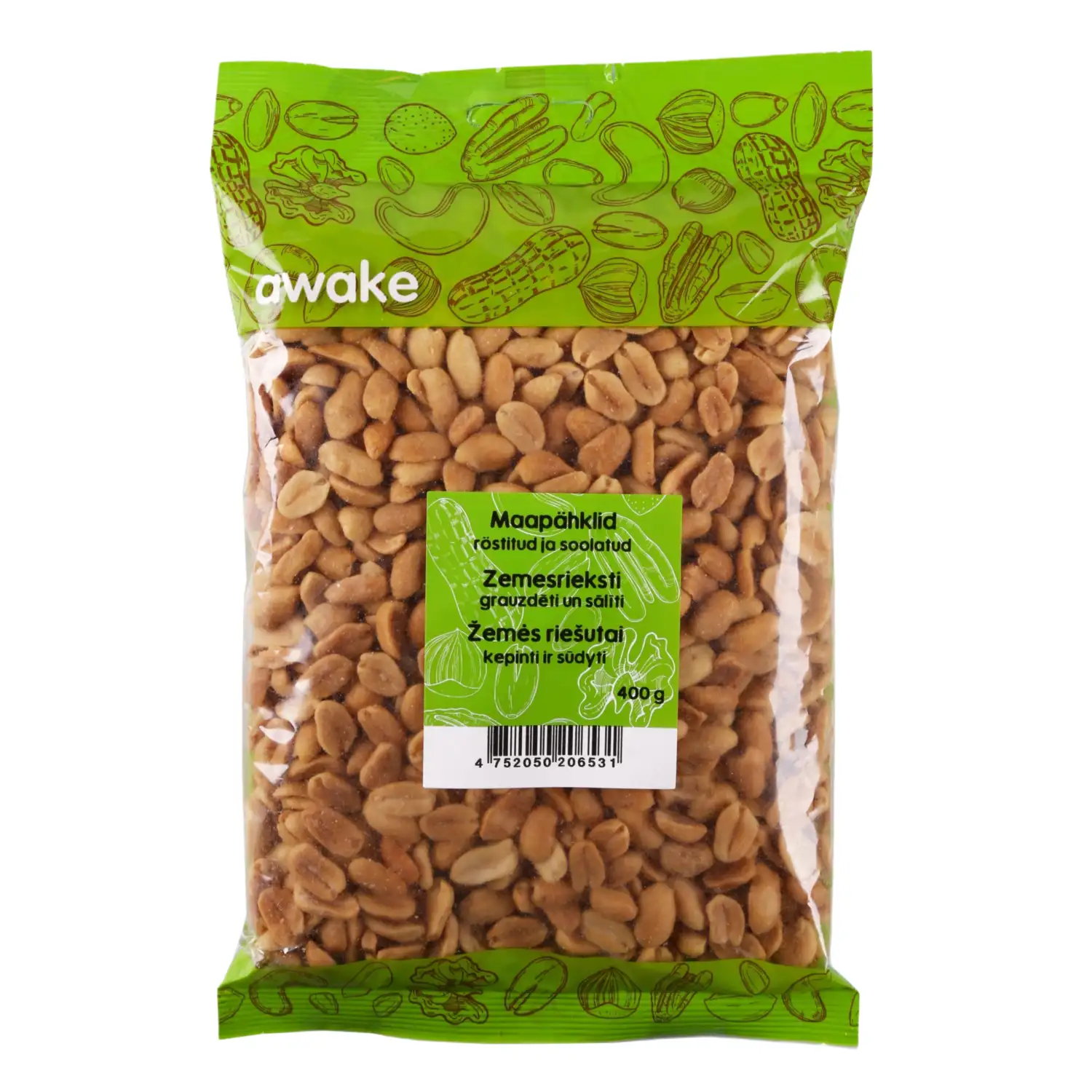 Grauzd.zemesrieksti Awake sālīti 400g
