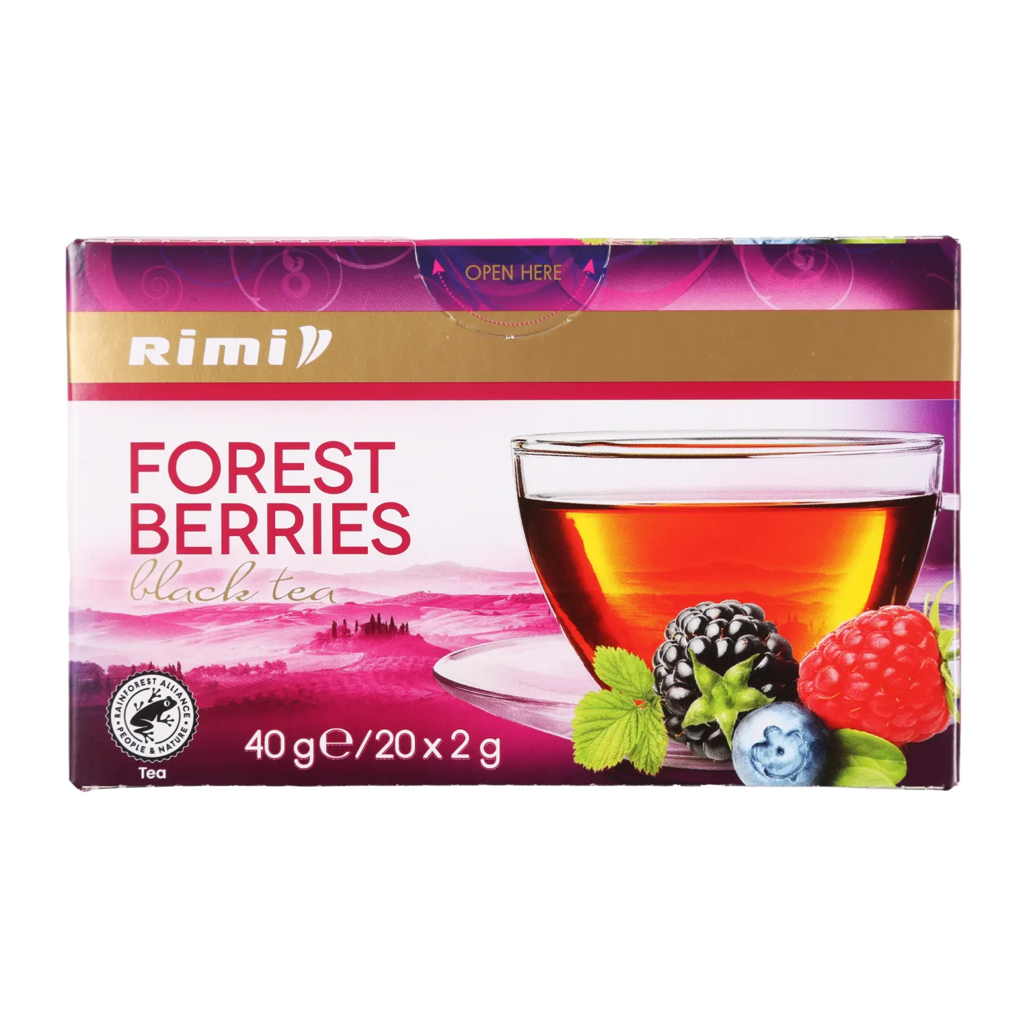 Melnā tēja Rimi meža ogas 20x2g
