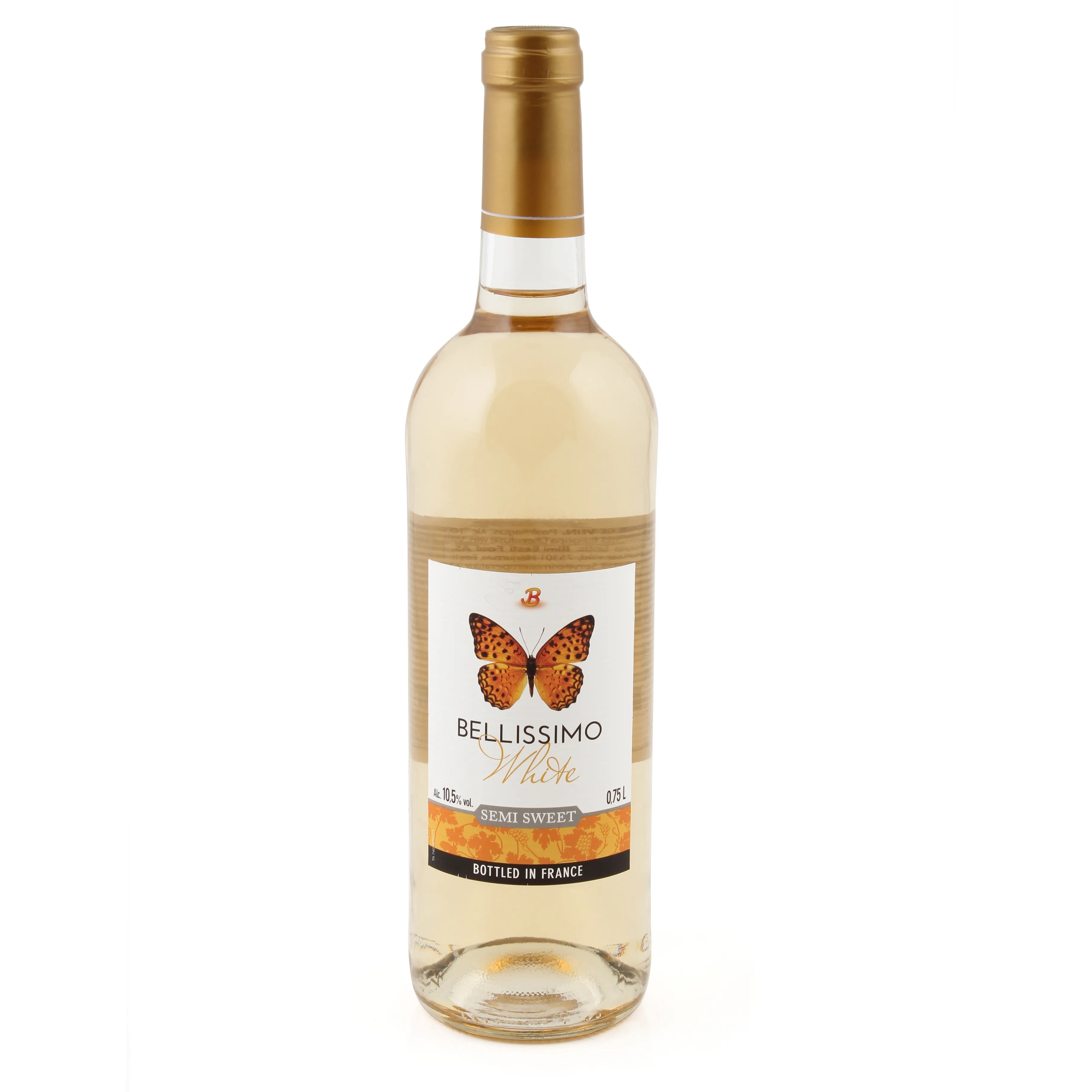 Baltvīns Bellissimo pussaldais 10,5% 0,75l