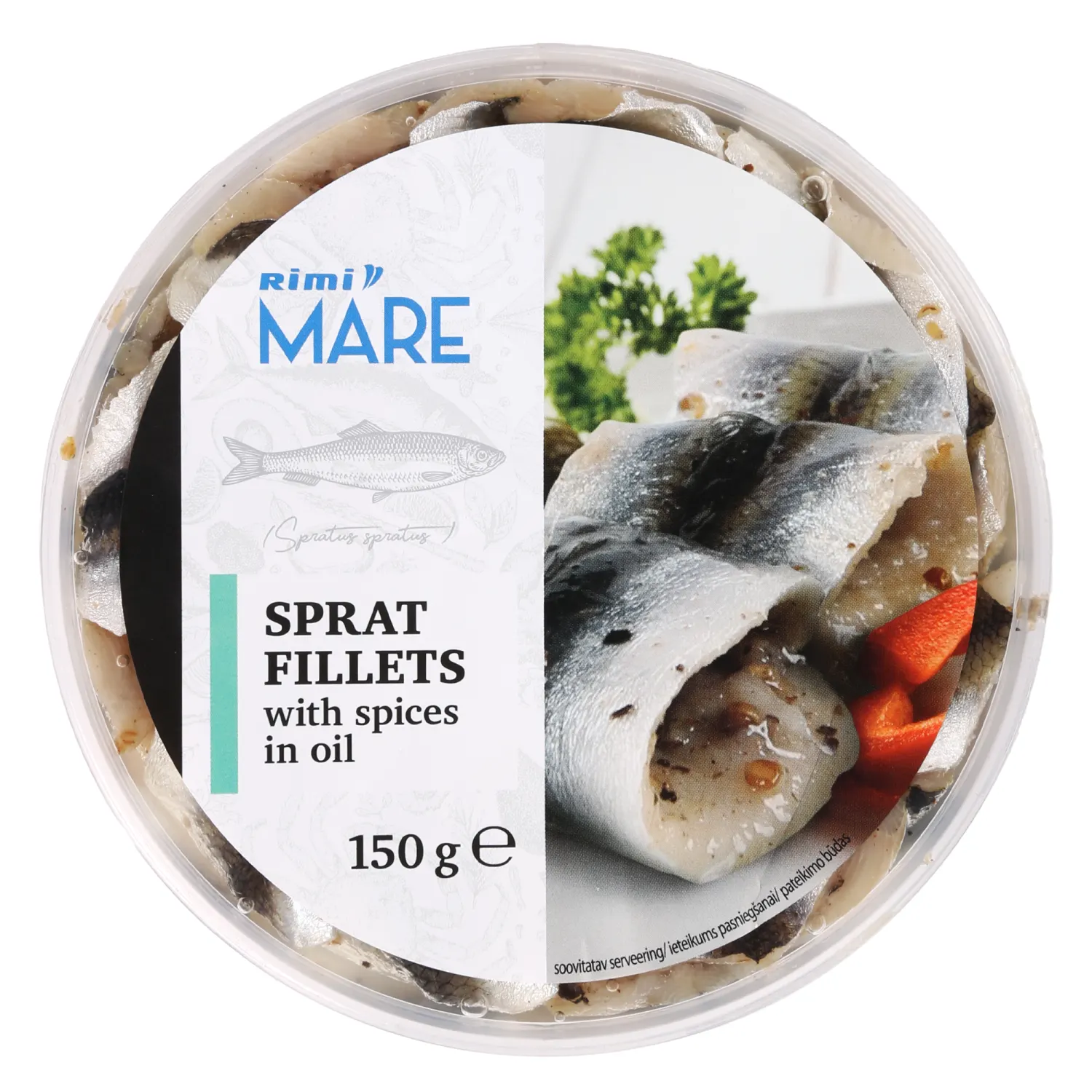 Brētliņu filejas Rimi ar garšv.eļļā 150g/125g