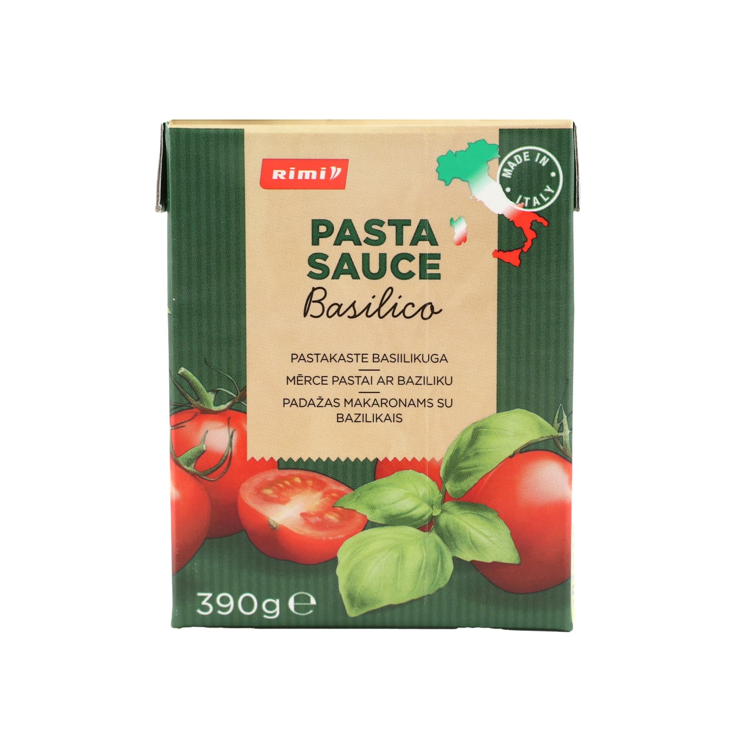 Mērce makaroniem Rimi ar baziliku 390g