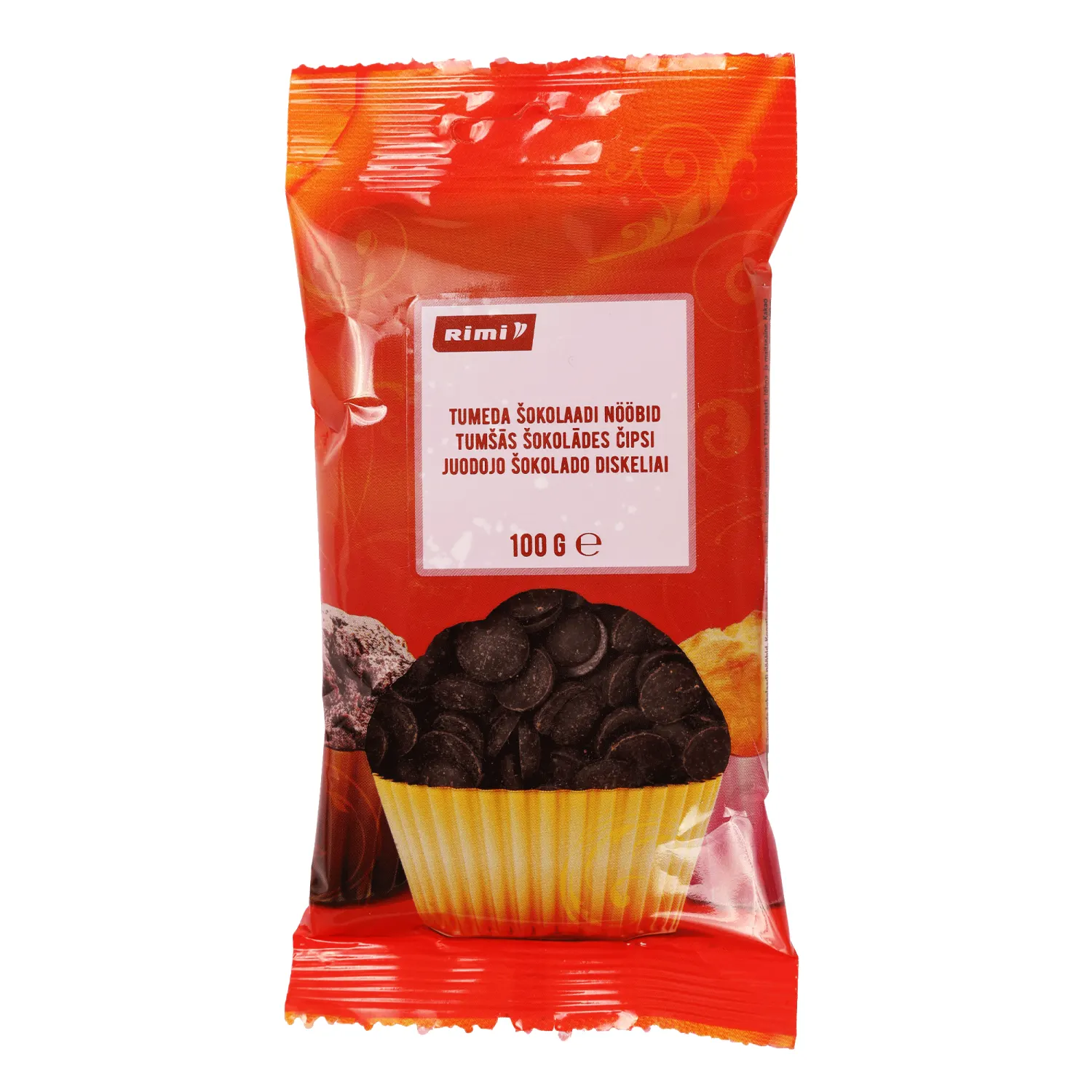 Juodojo šokolado diskeliai RIMI, 100g