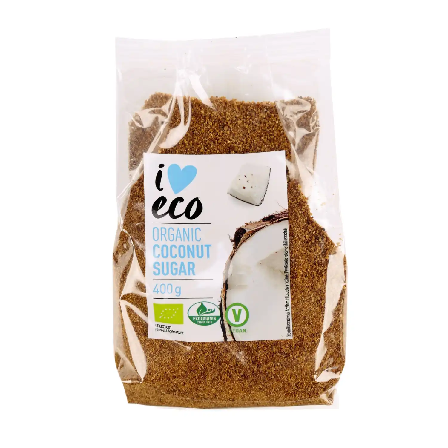 Ekologiškas kokosų cukrus I LOVE ECO 400g