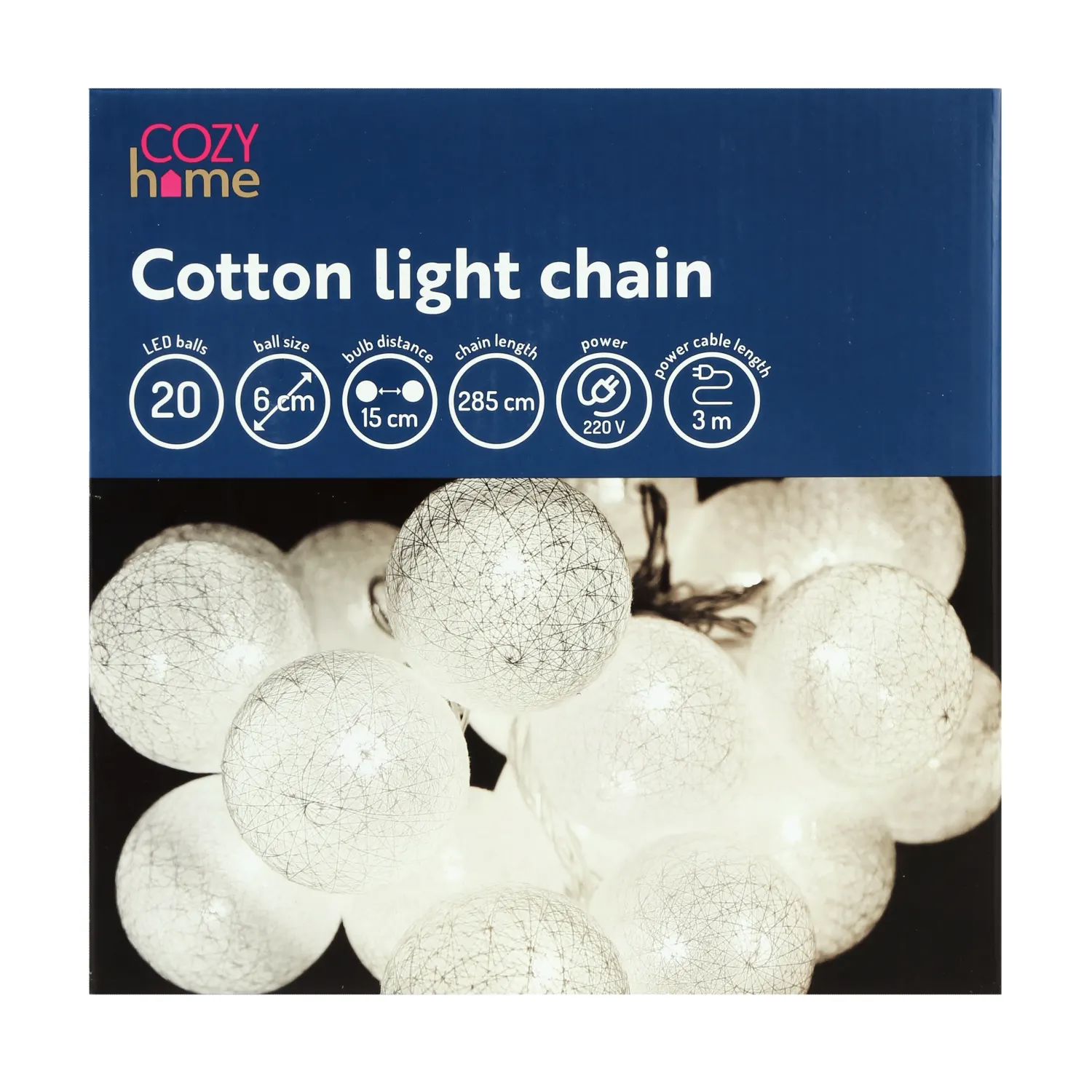 Virtene Cozy Home 6cm 20LED s.balta CH26