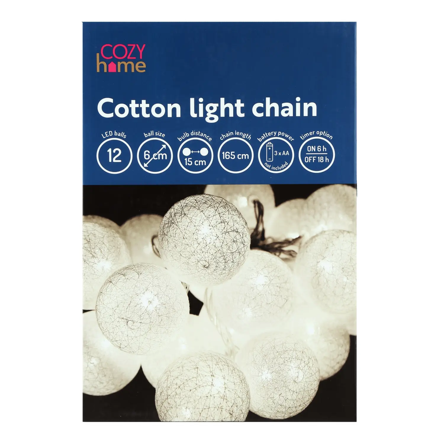 Virtene Cozy Home 6cm 12LED s.balta CH26