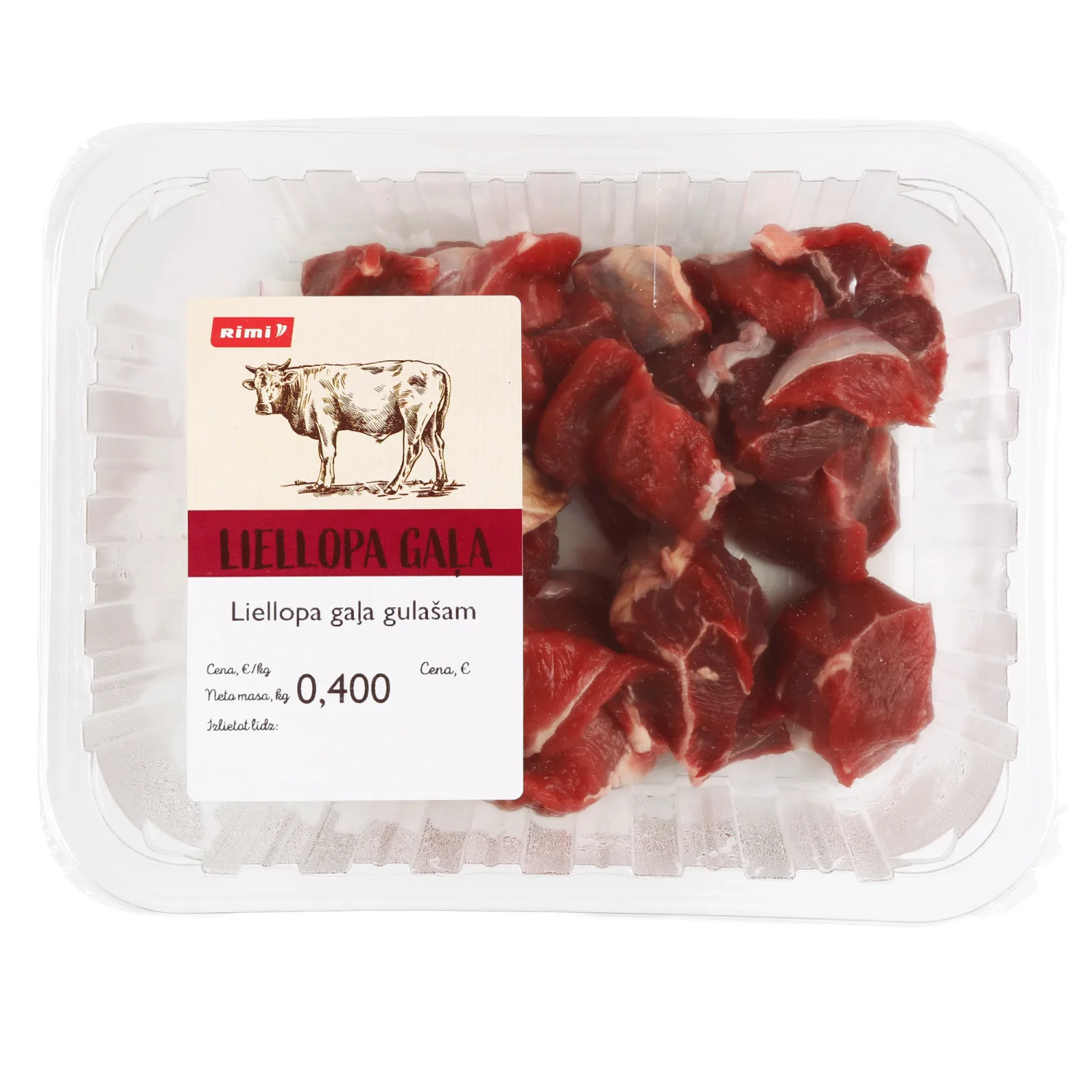 Liellopa gaļa Rimi gulašam, atdzesēta 400g