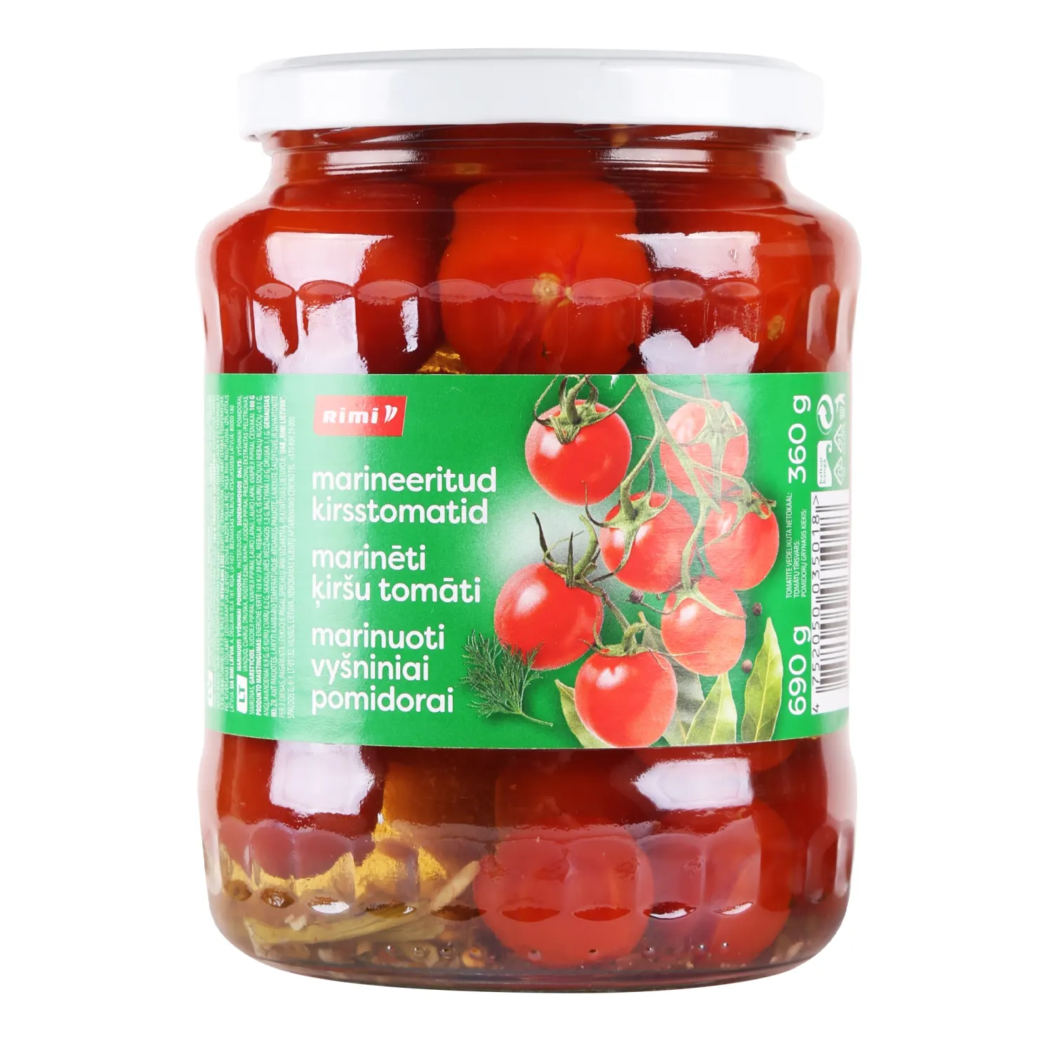 Marineeritud kirsstomatid Rimi 690g/360g