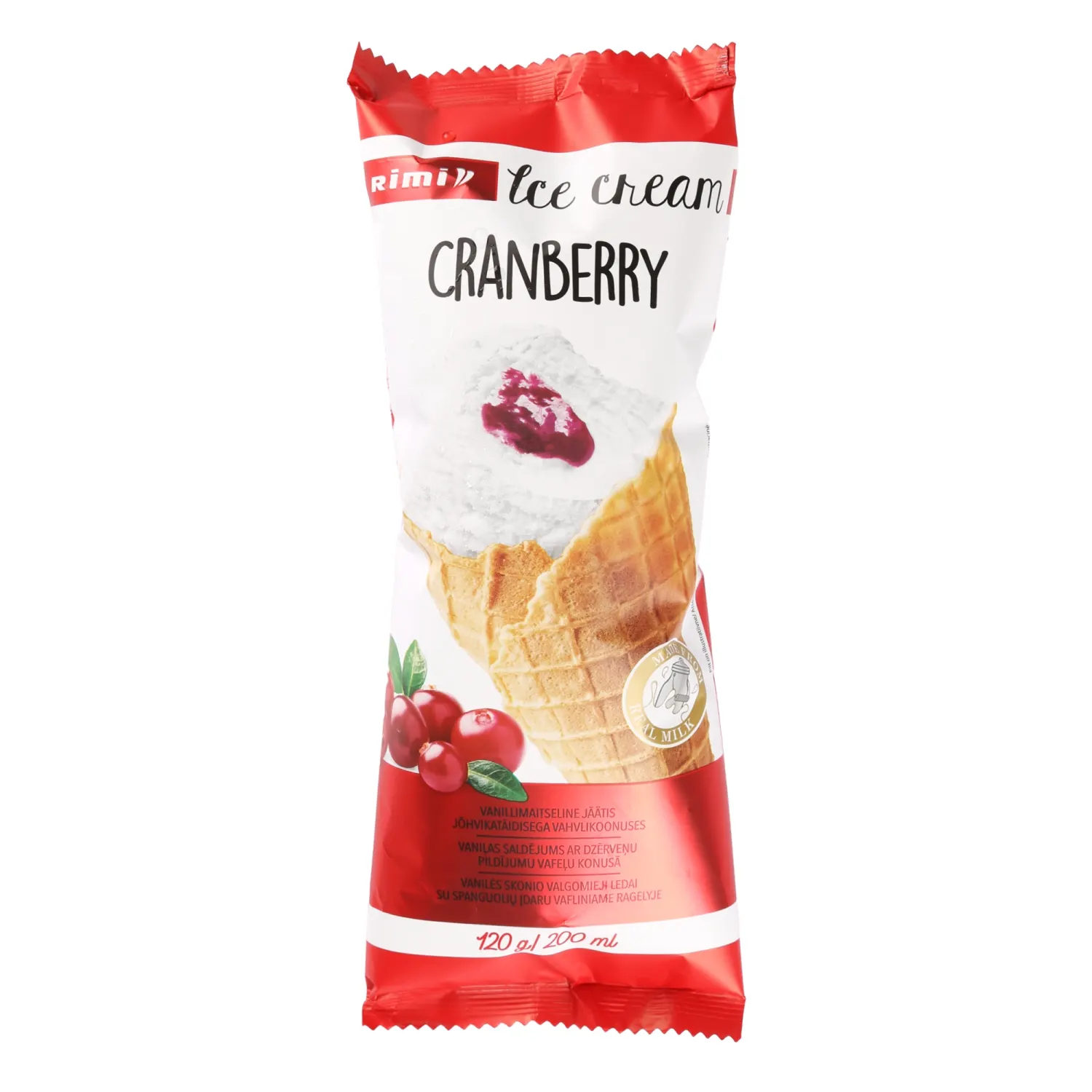 Van.maits.jäätis jõhvikatäid. Rimi 120g/200ml