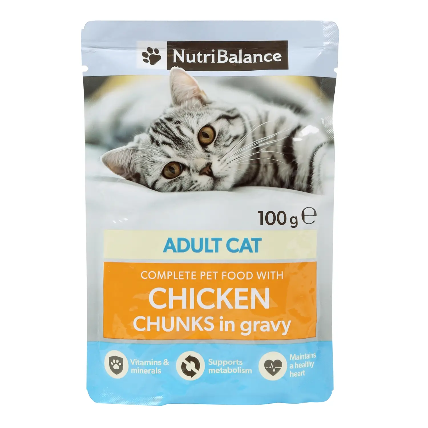 Kaķu barība Nutribalance ar vistas gaļu 100g