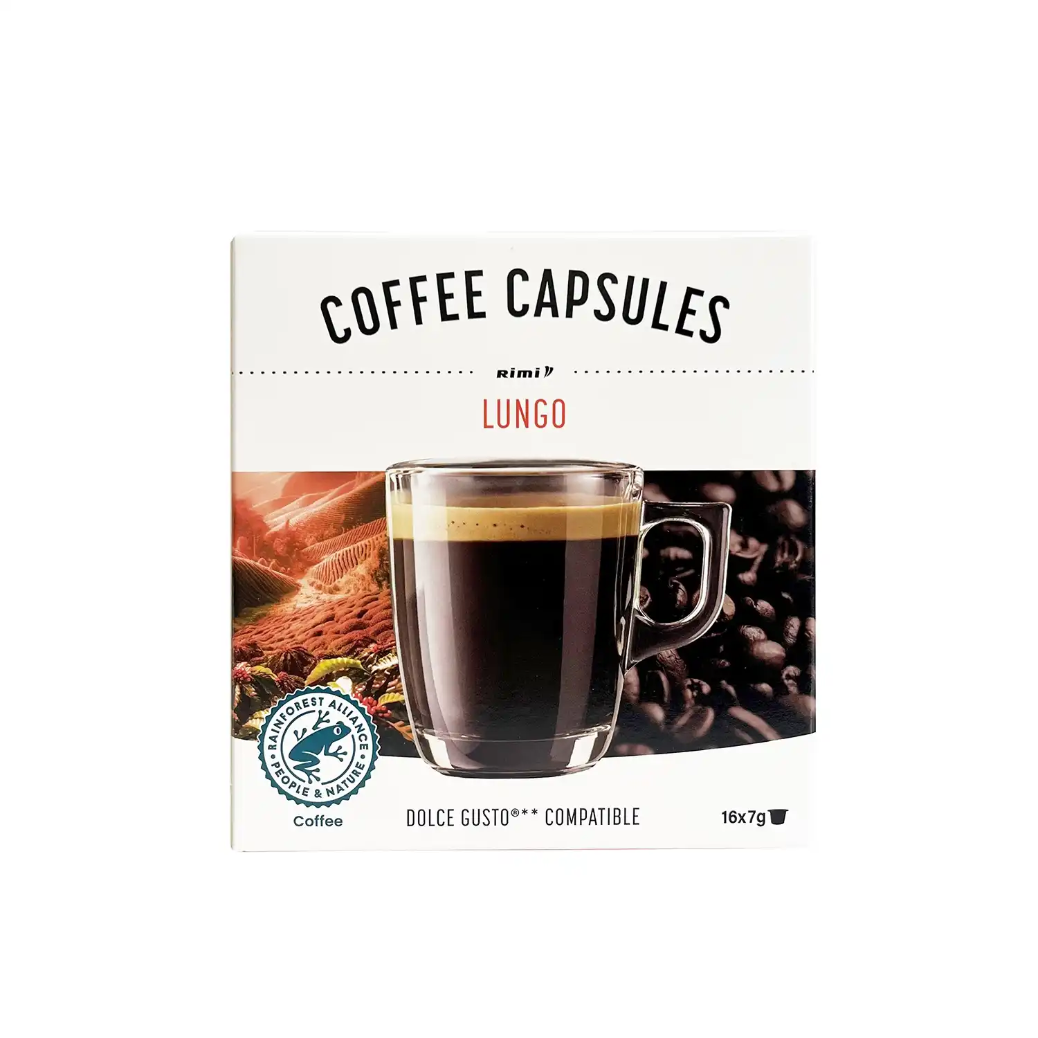 Kohvikapslid Lungo Rimi 16x7g