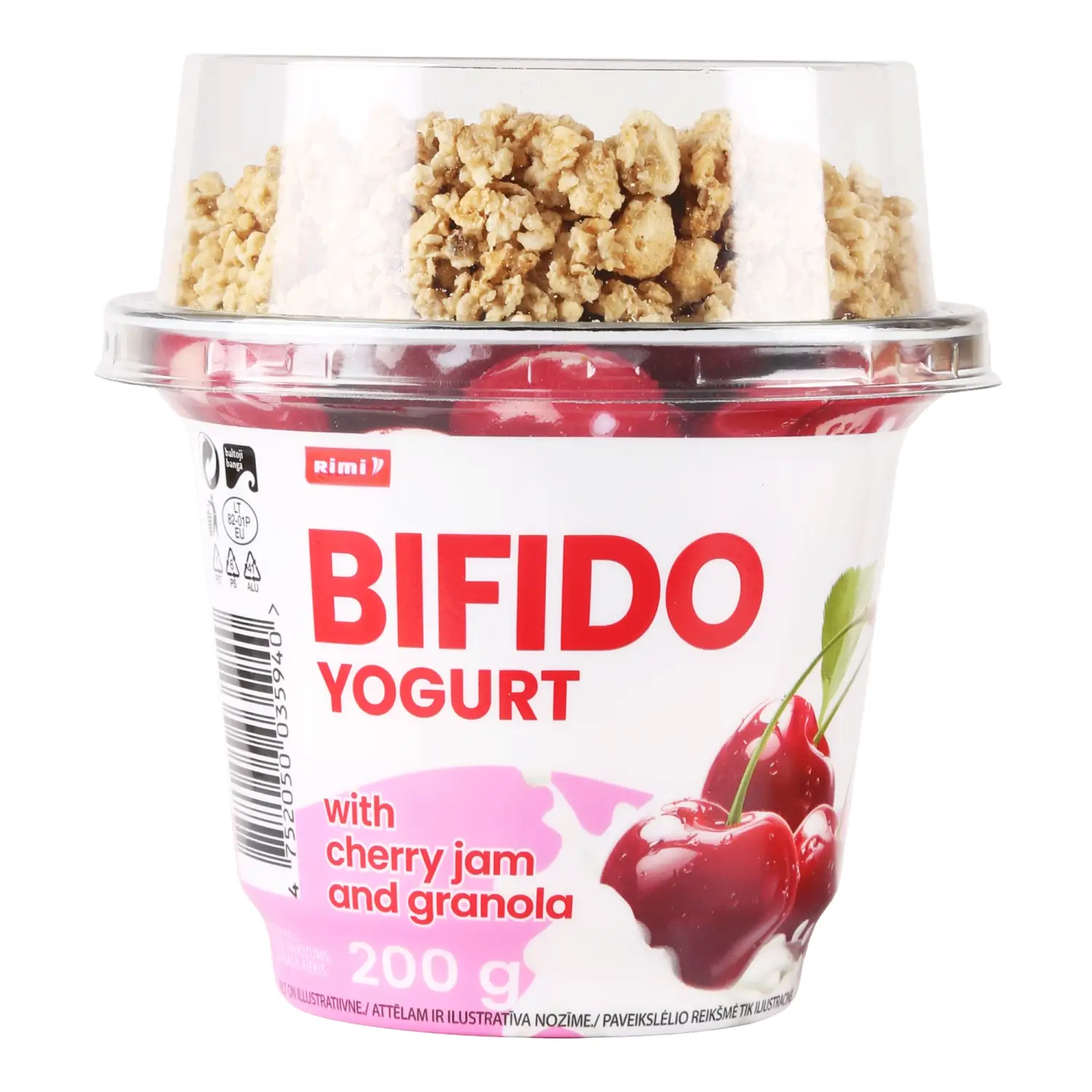 Jogurts Rimi ar ķiršu ievārījumu,granolu 200g