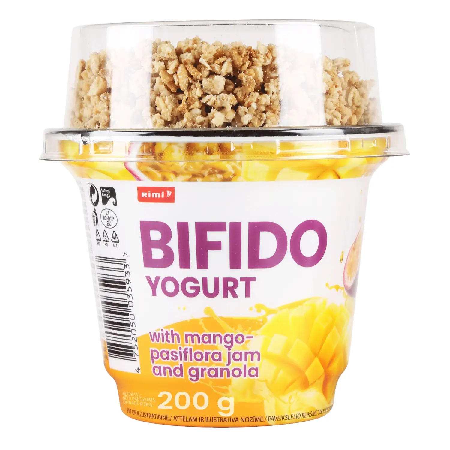 Jogurtas su mang., granola BIFIDO RIMI, 200 g