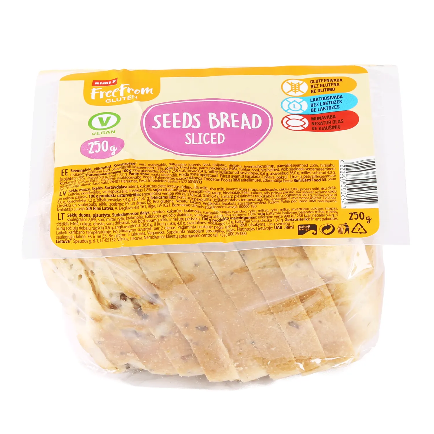 Seemneleib viilutatud Rimi Free From 250g