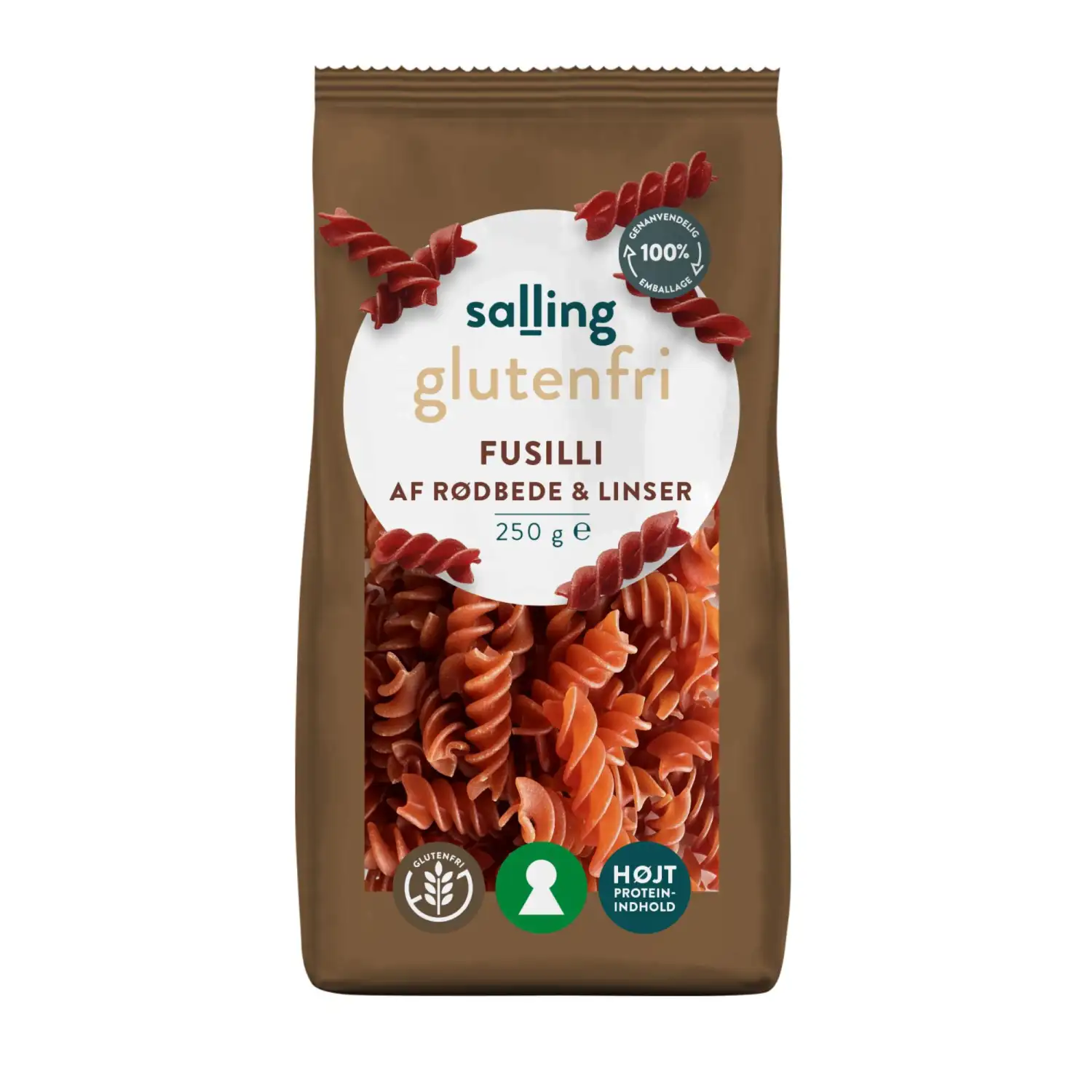 Bezgl.pasta Salling fusilli, biešu,lēcu 250g