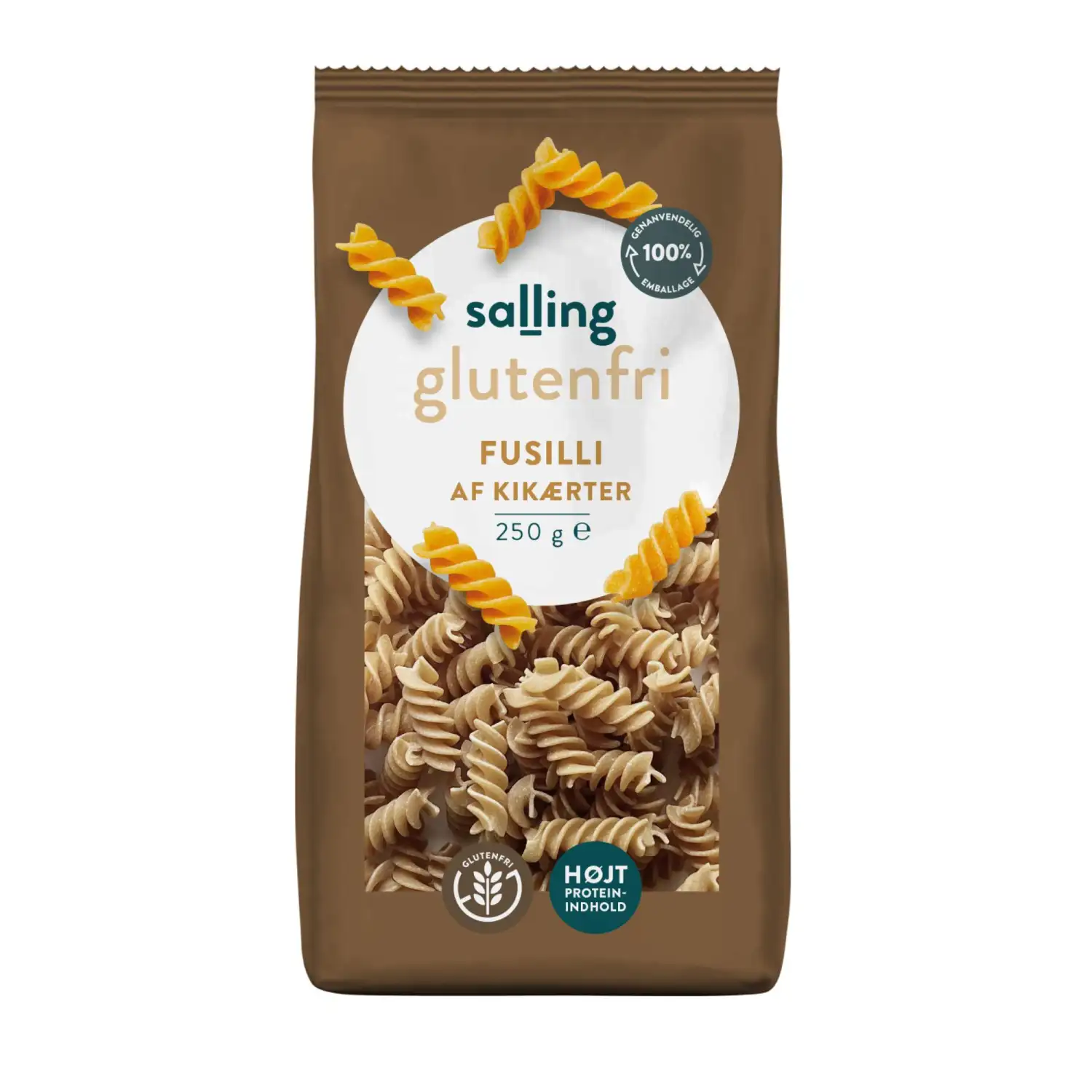 Bezglut.pasta Salling fusilli, aunazirņu 250g