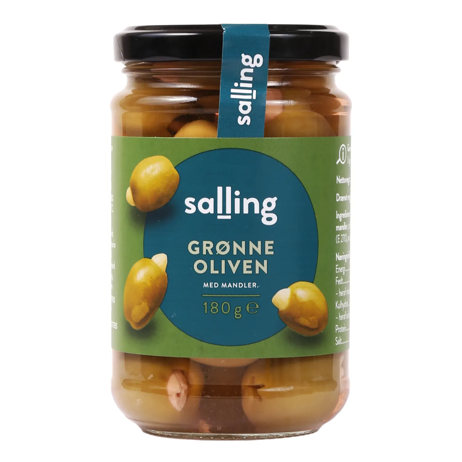 Zaļās olīvas Salling ar mand., sāl. 290g/180g