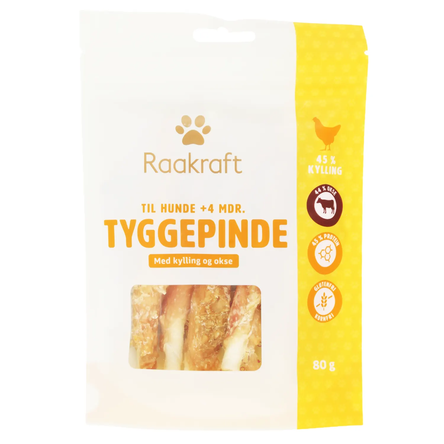 Uzkoda suņiem Raakraft ar vistu un liell. 80g