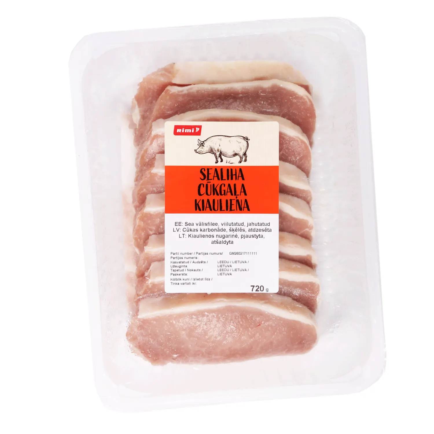 Cūkas karbonāde Rimi šķēlēs, atdzesēta 720g
