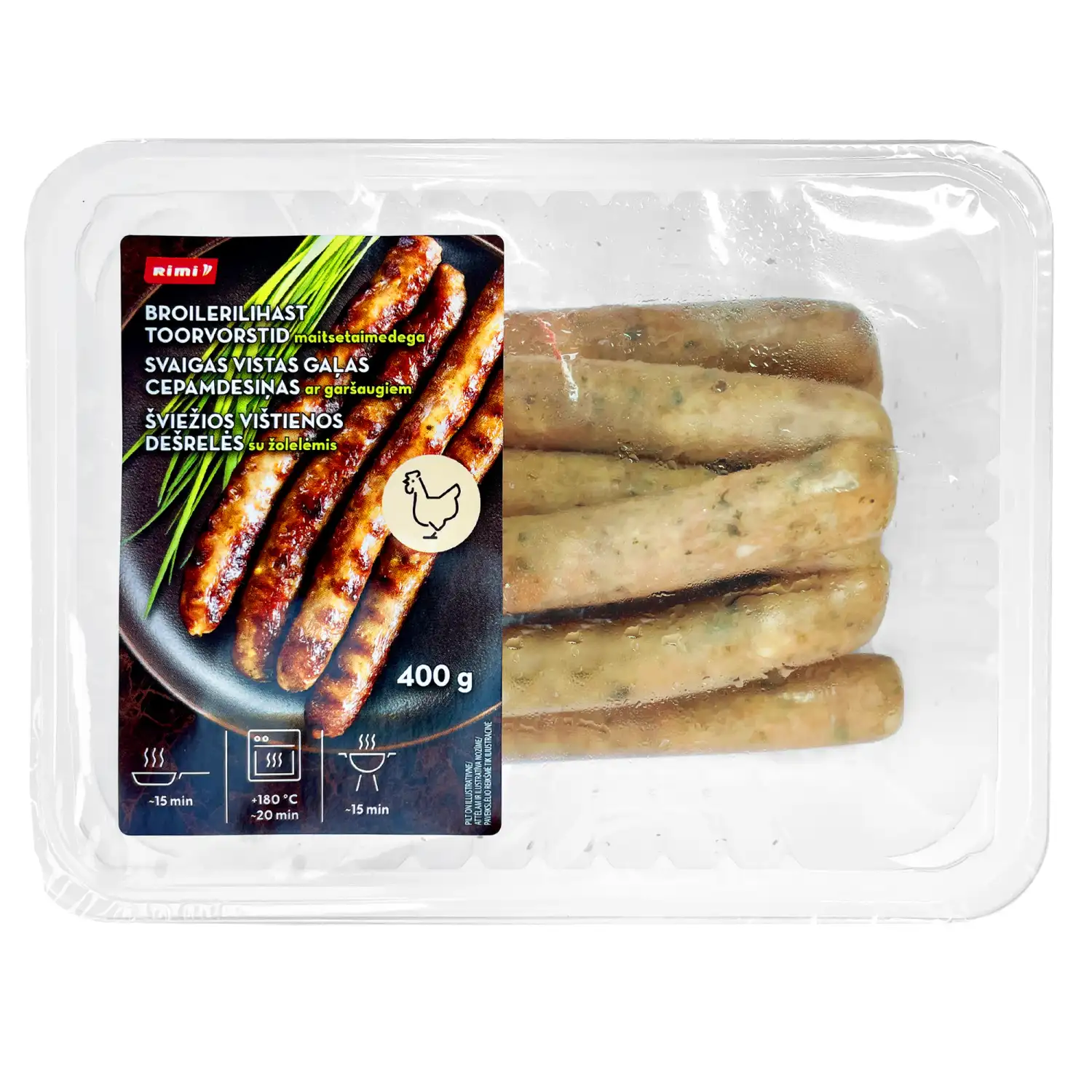 Šviežios višt. dešrelės su žol. RIMI, 400 g