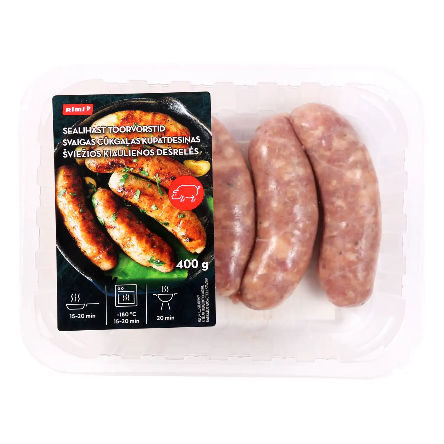 Šviežios kiaulienos dešrelės RIMI, 400 g