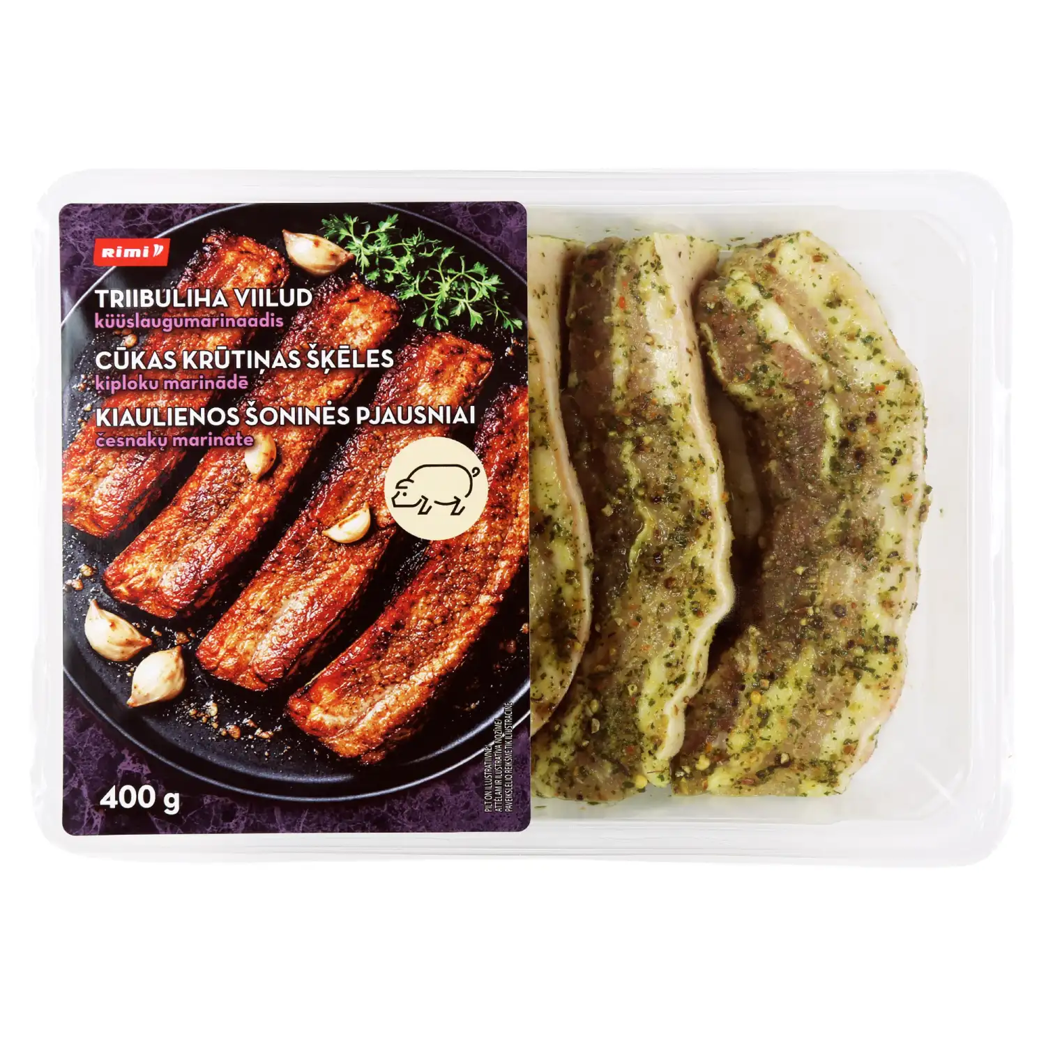 Kiaul. šon. pjaus. česn. mar. Rimi 400 g