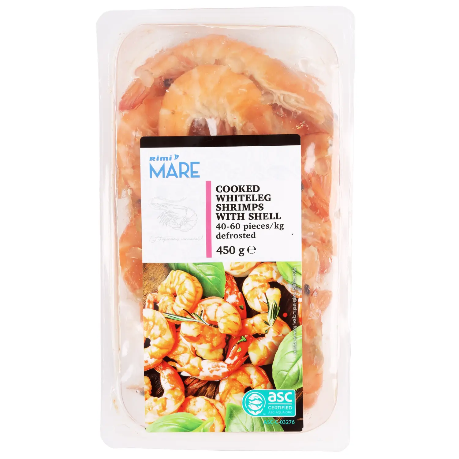 Vannamei vibur.keed.koor.40/60 Rimi Mare 450g