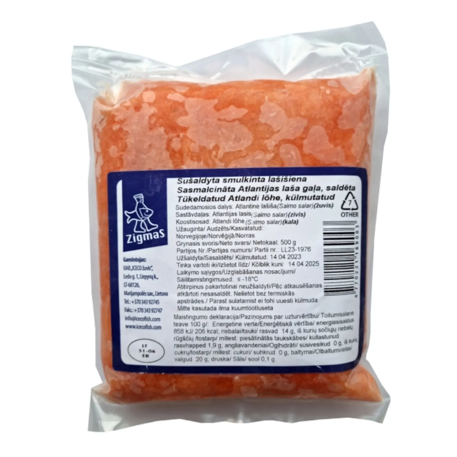 Laša gaļa Zigmas sasmalcināta saldēta 500g