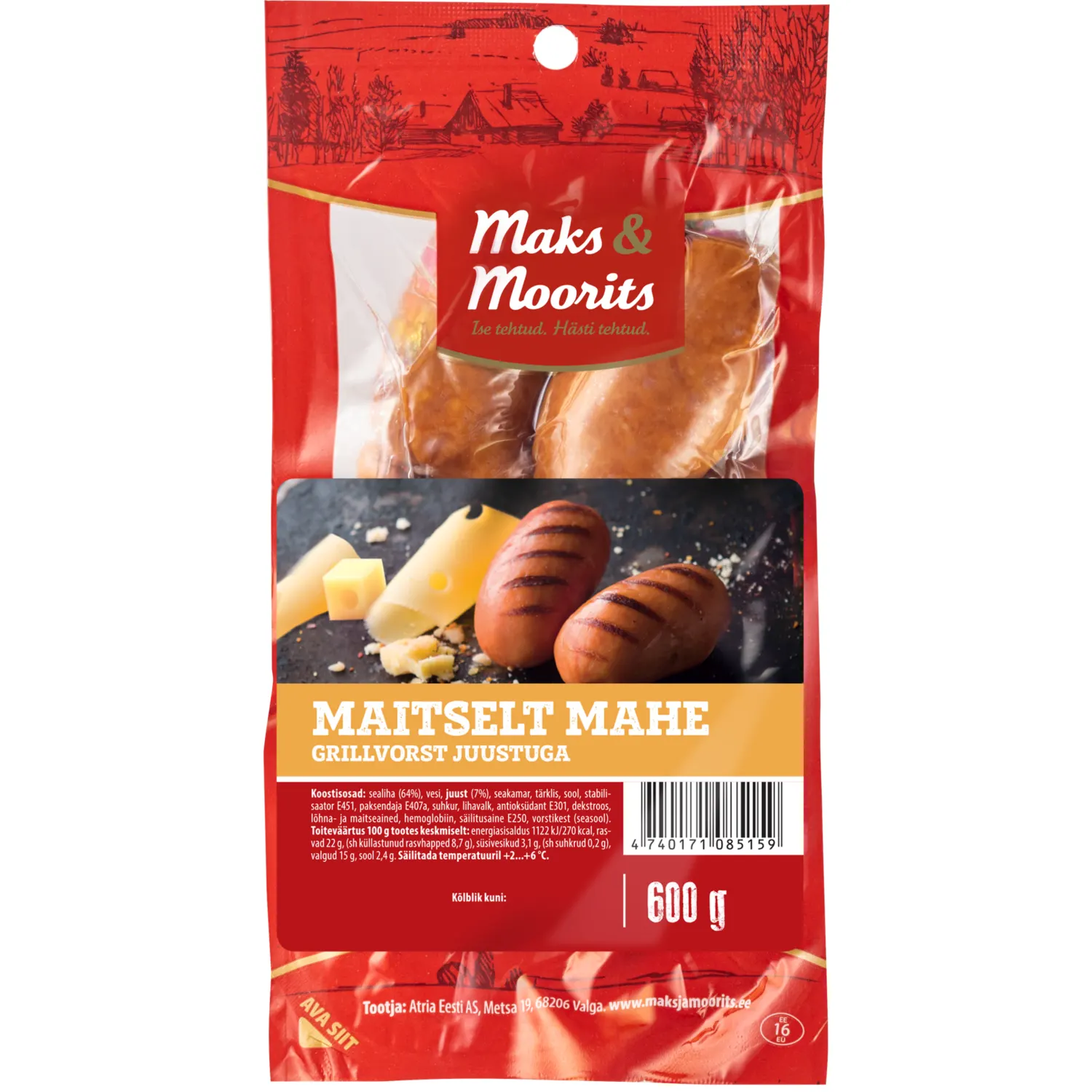 Maits.mahe grillvorst juustuga M&M 600g