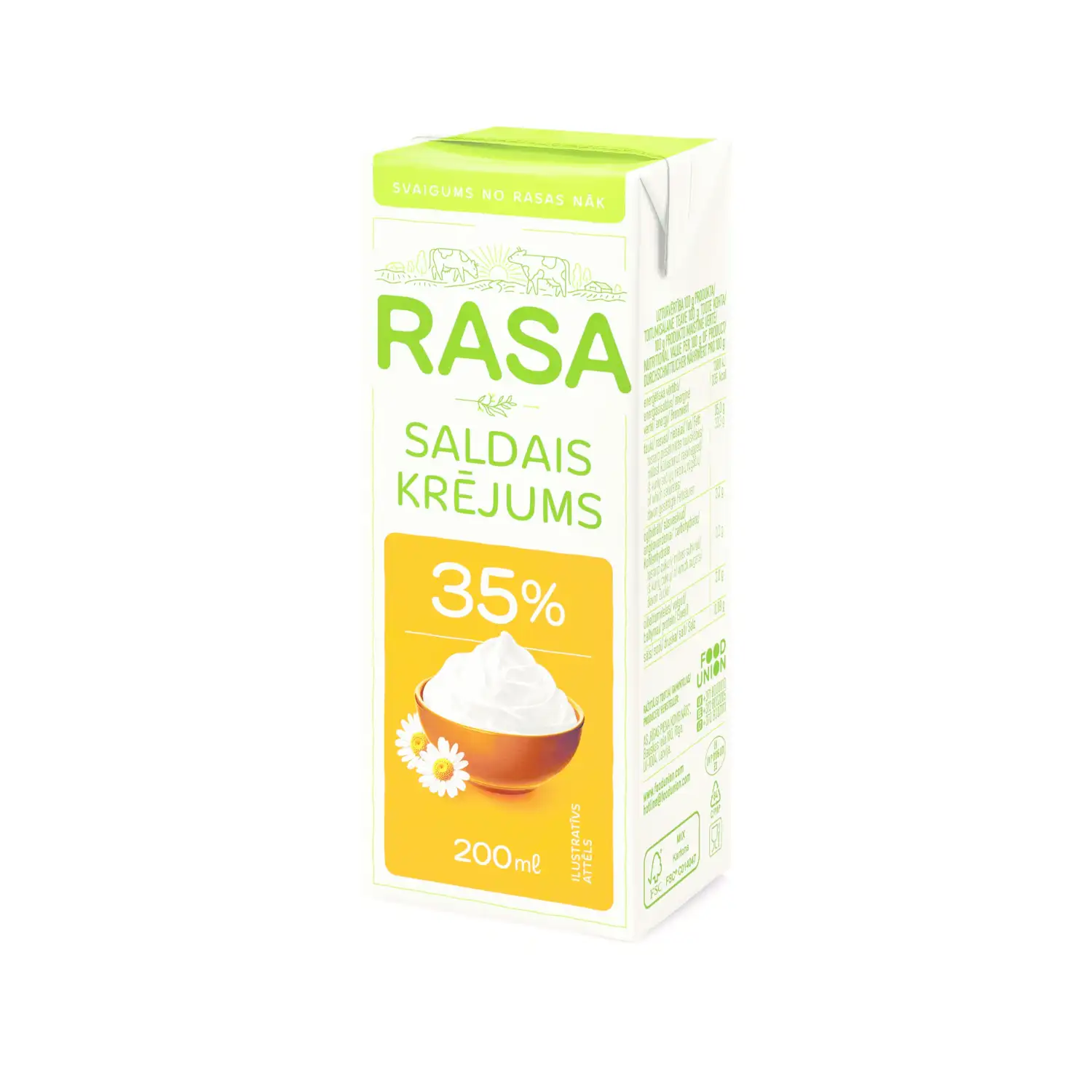 Saldais krējums Rasa UHT 35% 200g