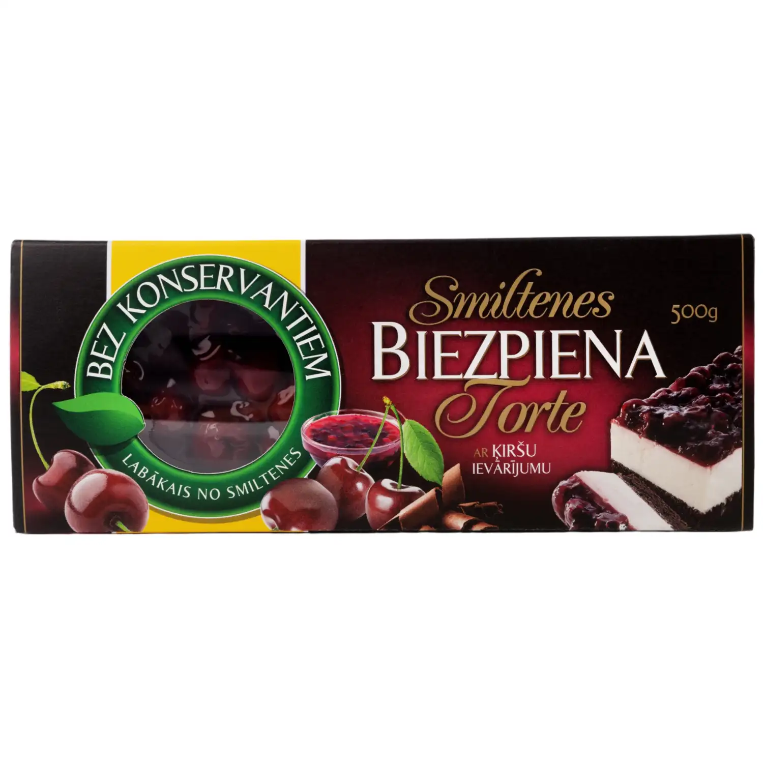 Torte biezpiena Smiltene ar ķiršiem 500g