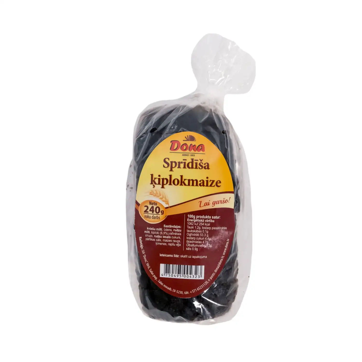 Rudzu ķiplokmaize Sprīdīša 240g