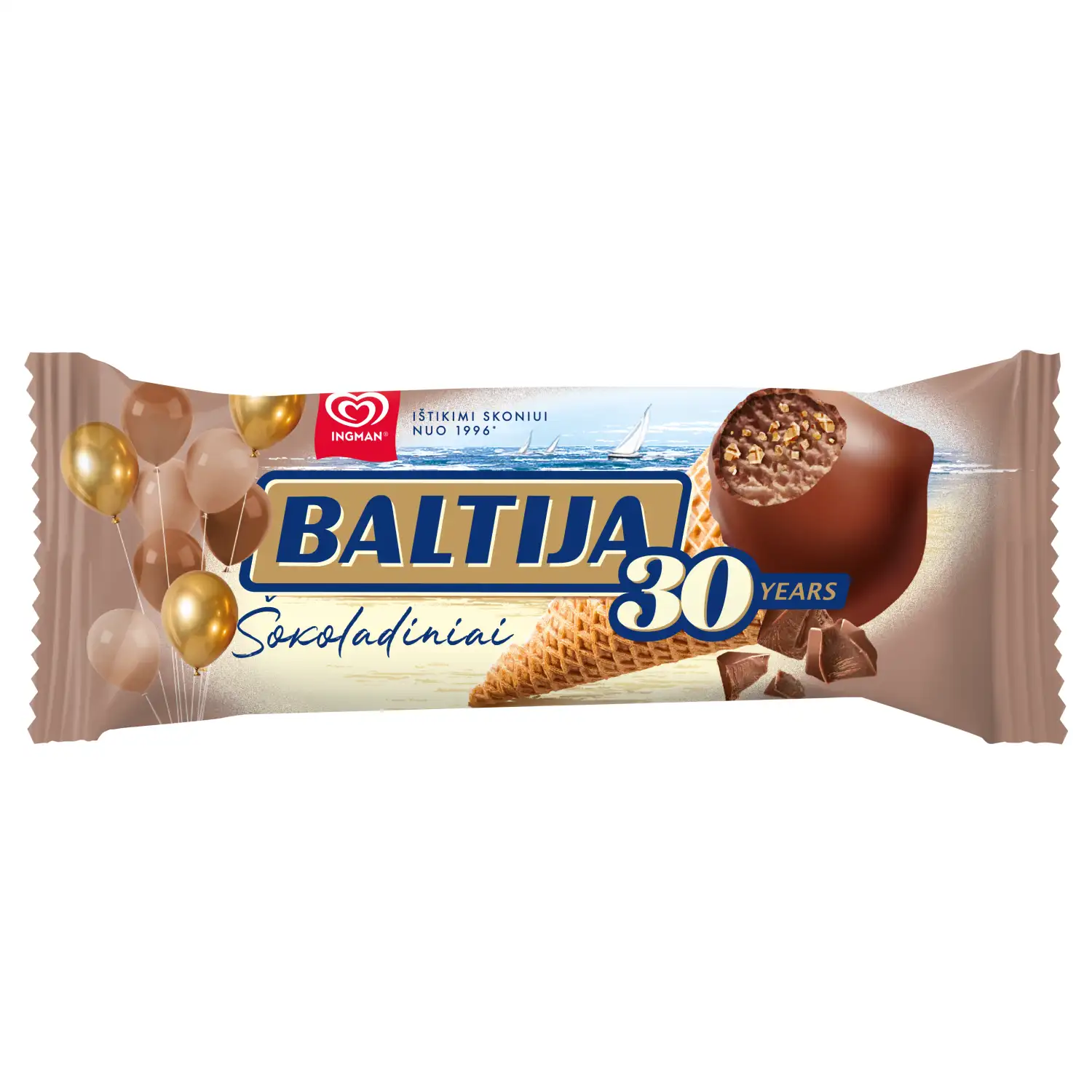 Šok. valg. ledai su įdaru BALTIJA, 140ml/ 81g
